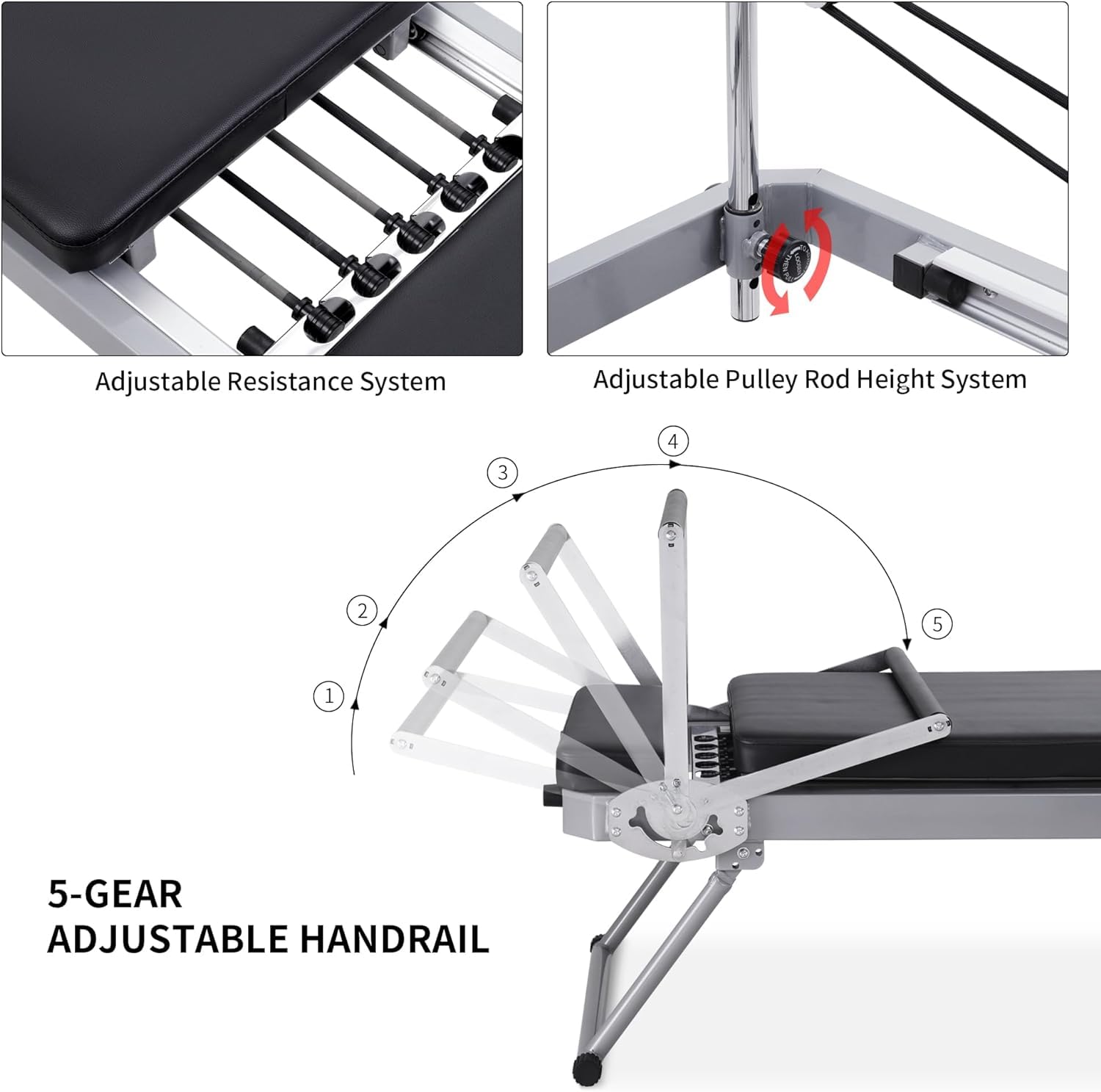 Foldable Pilates Reformer Machine with Jump Board - Portable Home Gym Equipment for Full Body Workouts | Perfect for Home, Studio & Fitness Enthusiasts | Strengthen Core, Improve Flexibility & Tone Muscles