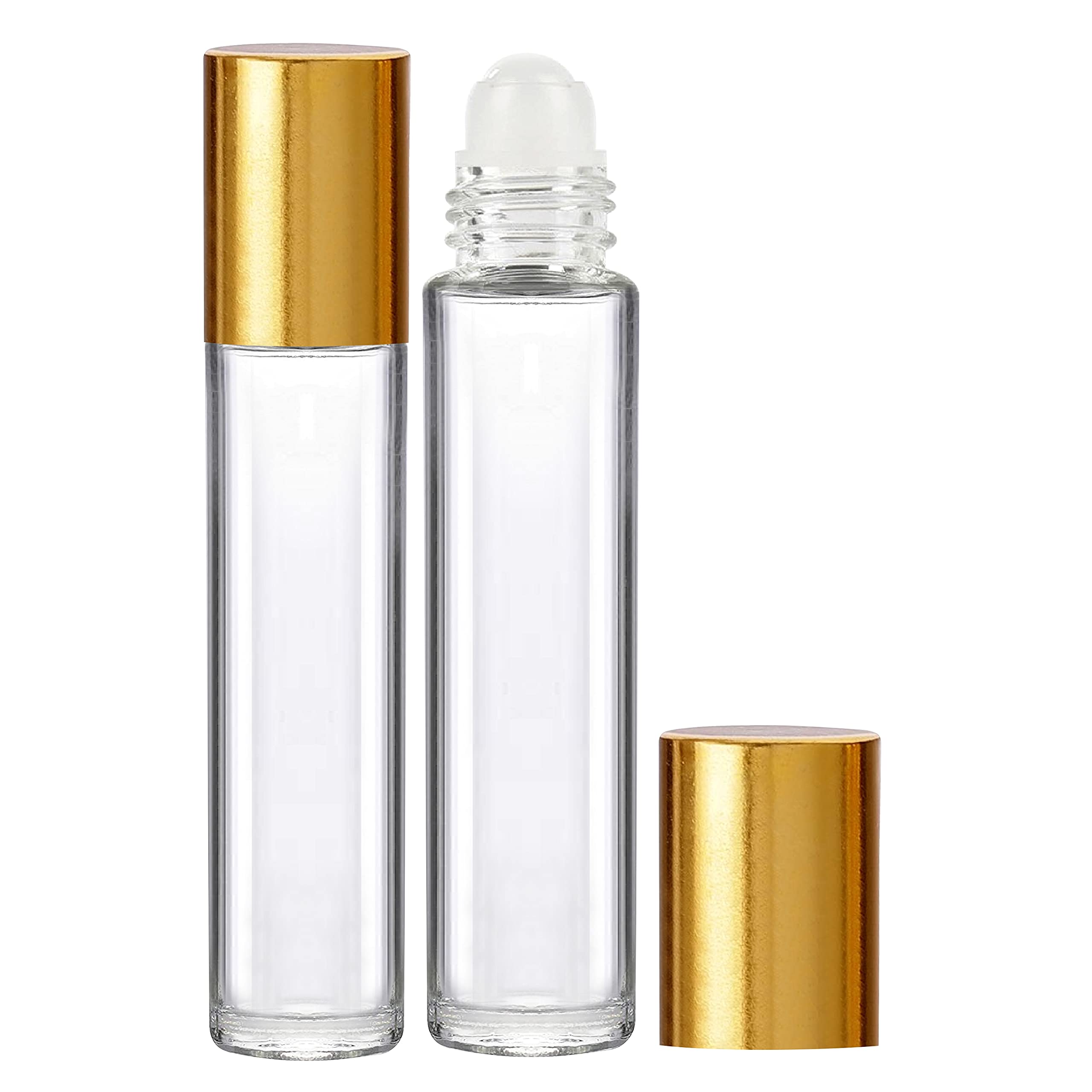 Zenvista 10ml Reusable Roll On Glass Bottles (Pack of 10) - Empty Refillable Essential Oil Bottles for DIY Perfume, Aromatherapy, Lip Balm | Clear Travel-Friendly Roller Bottles | Perfect for Home Spa, Yoga, Meditation & Gift Sets