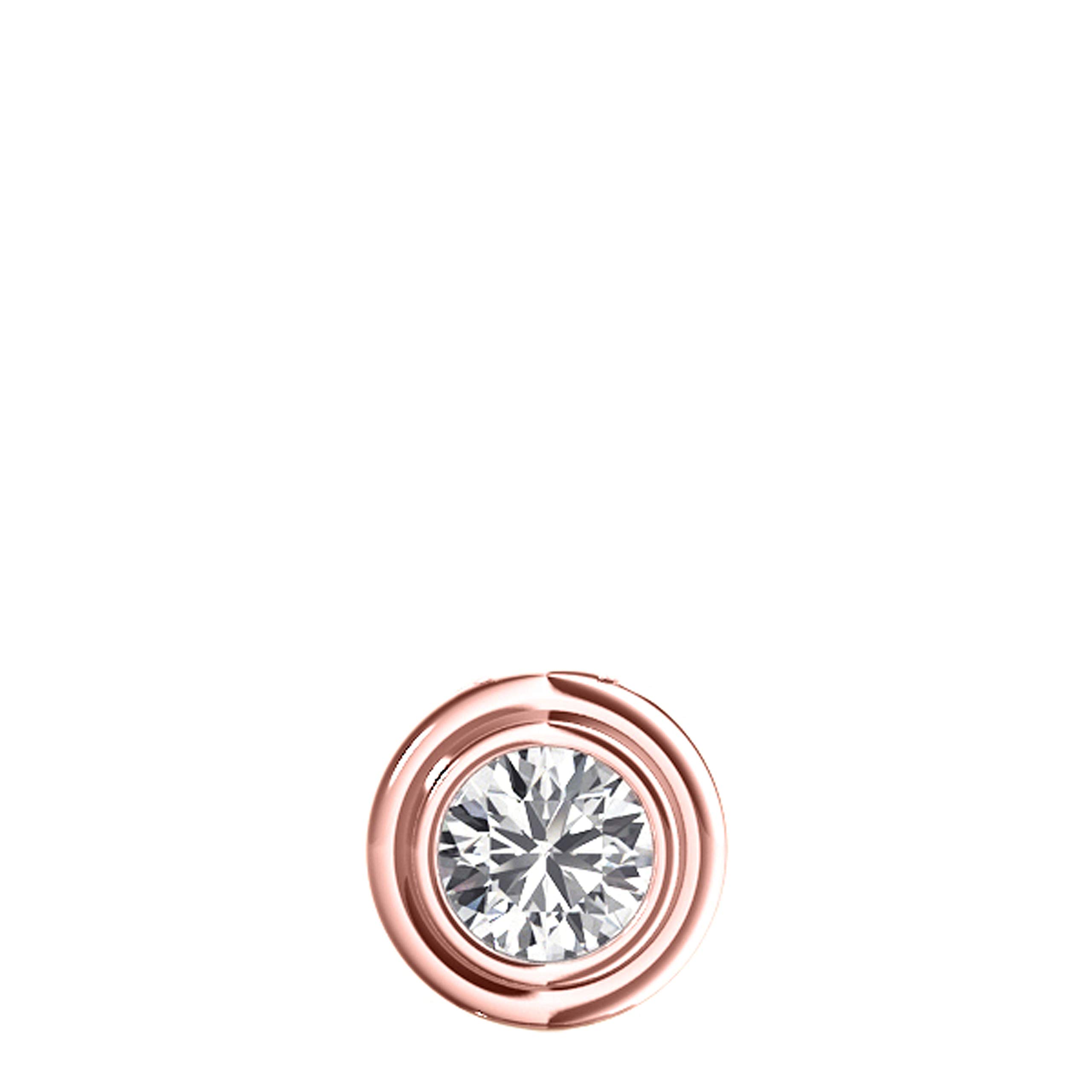 0.25 Carat Natural White Diamond Solitaire Pendant Necklace for Women - 14K Rose, White & Yellow Gold Plated Over 925 Sterling Silver, 18