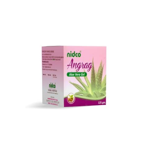 **Angrag Pure Multipurpose Hydrating Aloe Vera Gel for Face, Hair & Skin Care – 125g x 2 Pack | Soothing Moisturizer for Sunburn, Dry Skin & After Shave | Natural Green Leaf Aloe Vera Gel**