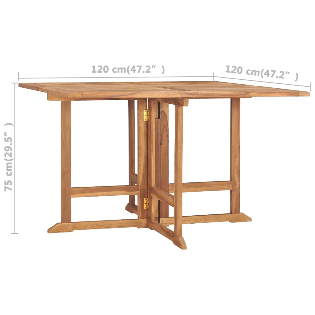 Folding Teak Wood Outdoor Dining Table 47.2