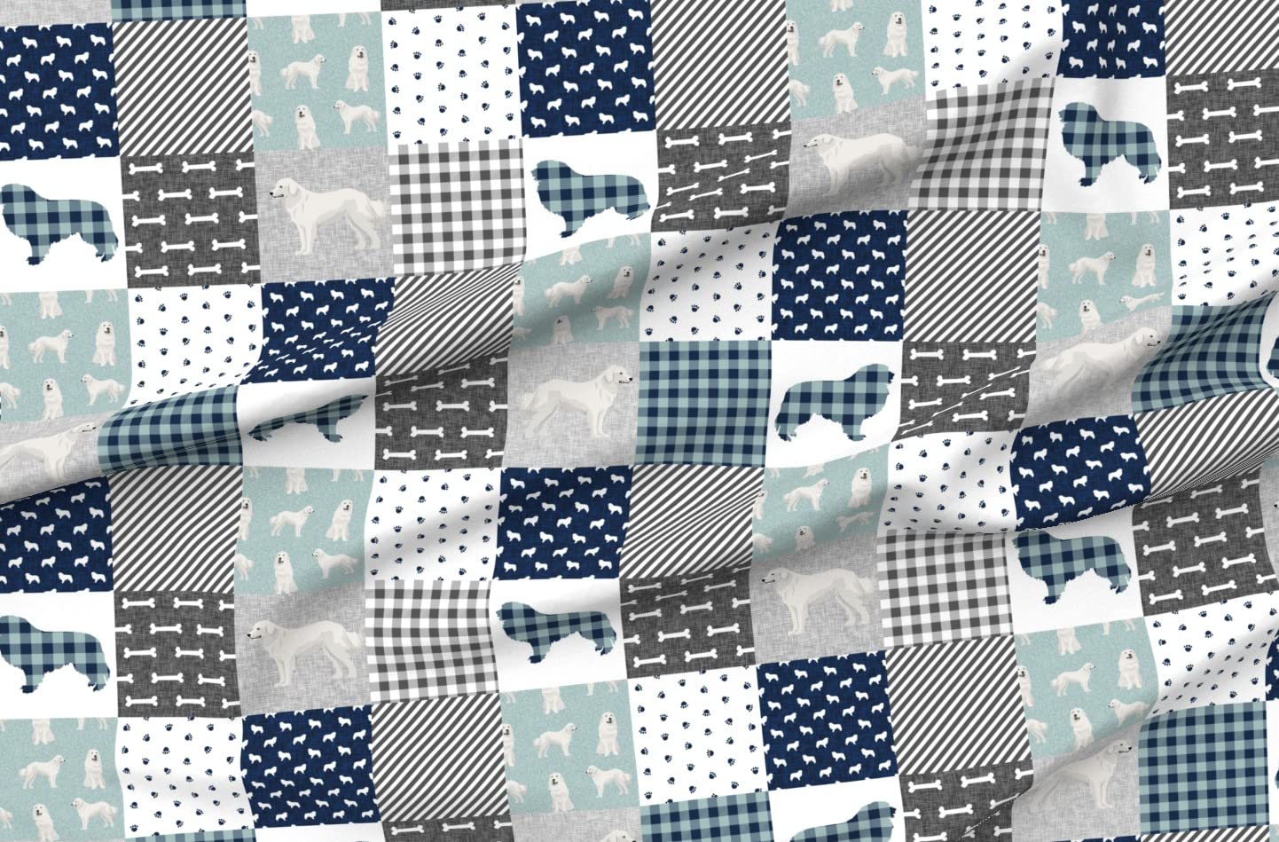 Great Pyrenees Dog Breed Printed Minky Fabric - Soft Plush Fat Quarter for Pet Quilts, Baby Blankets & Quilt Backing - Perfect for Sewing Projects & DIY Home Decor