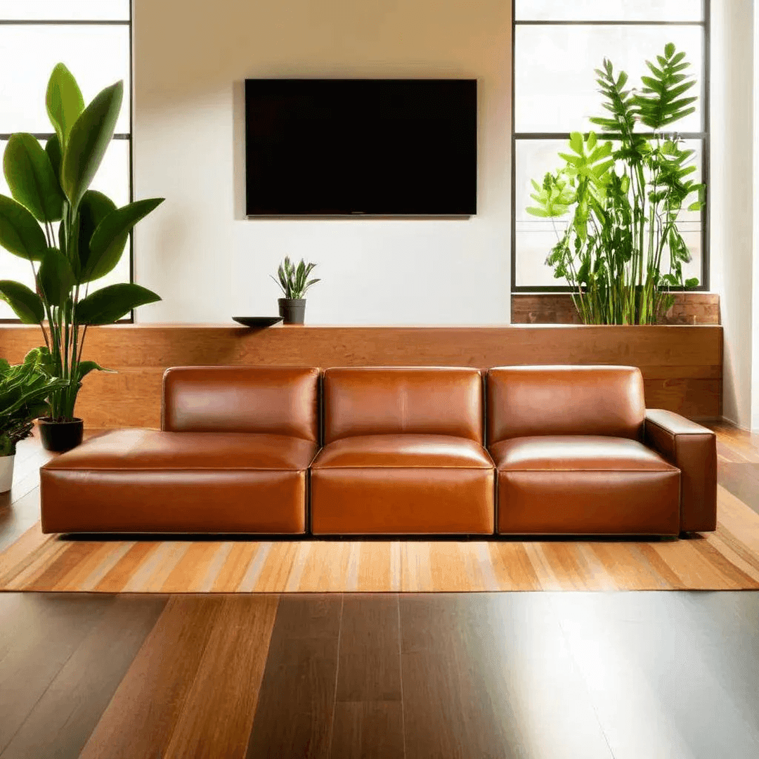 Giacomo Faux Leather 4-Seater Extended Sofa - Modern Living Room Furniture for Small Spaces | Perfect for Apartments, Condos & Home Theaters
