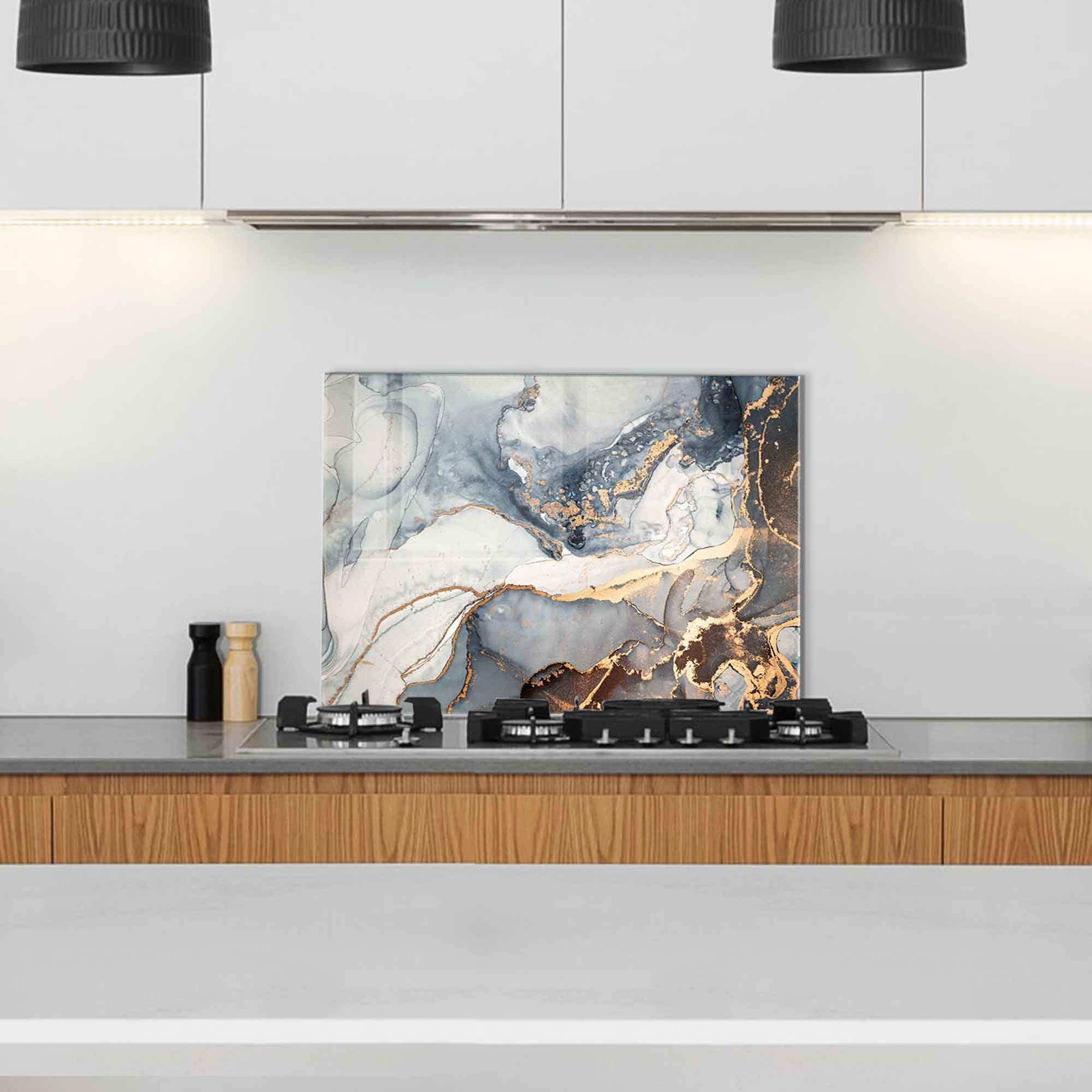 Premium Tempered Glass Kitchen Backsplash - 30x20
