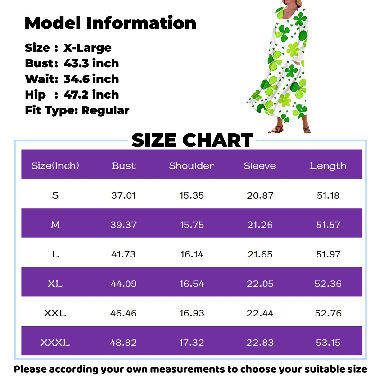 Stylish 3/4 Sleeve St. Patrick's Day T-Shirt Dress for Women - Comfortable O-Neck Maternity Nightgown with Pockets to Hide Belly | Perfect for Holiday Parties, Casual Wear & Pregnancy Comfort