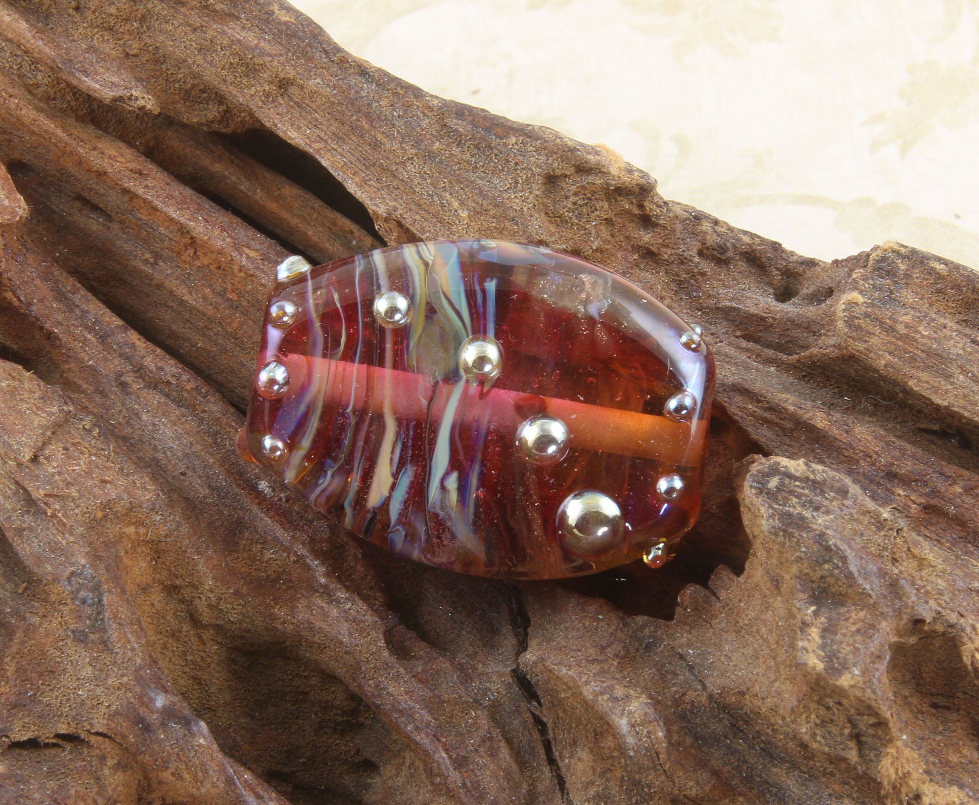 Handmade Fuchsia Pink Lampwork Glass Focal Bead for Jewelry Making, DIY Crafts, Necklace & Bracelet Designs - Perfect for Beaders and Artisans