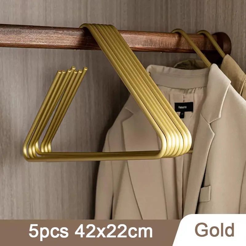 5-Pack Heavy Duty Triangle Clothes Hangers - Solid Metal Garment Hangers for Closet Organization, Pants, Skirts & Jackets - Space Saving Wardrobe Storage Solution