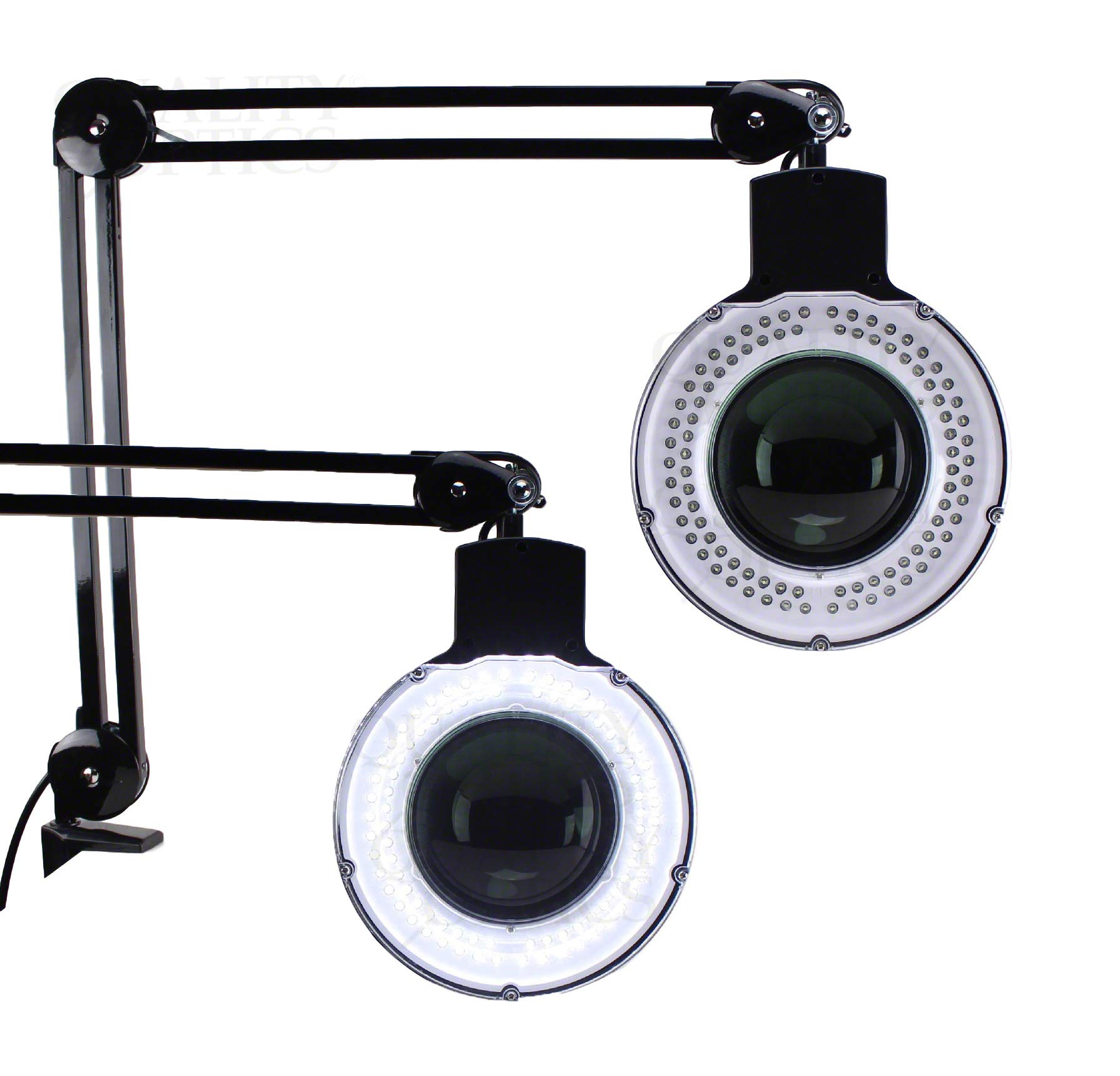 Quality Optics® Professional Series 8LED Illuminated Swing Arm Magnifier with Adjustable Diopter - Perfect for Jewelry Making, Watch Repair & Detailed Craft Work