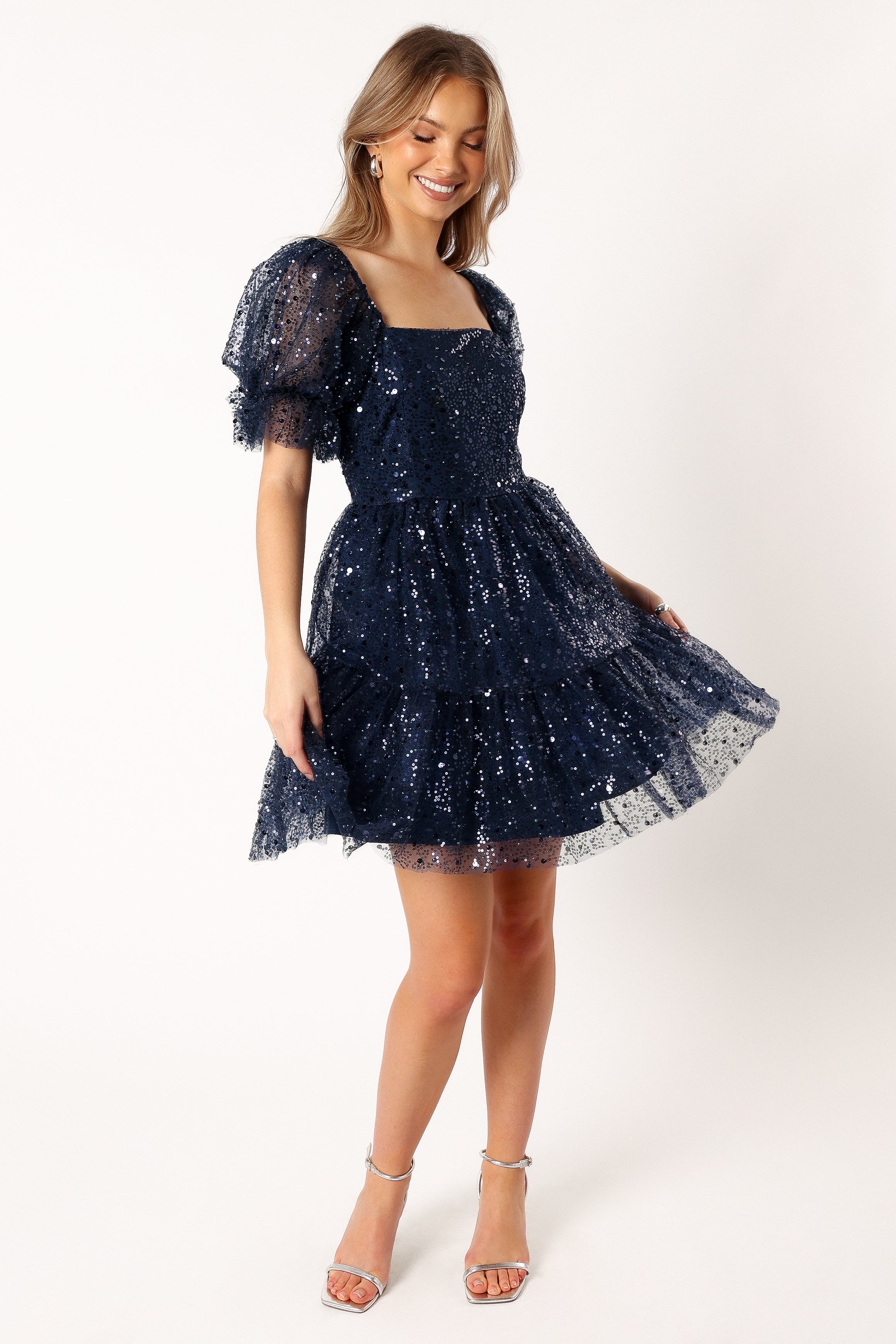 Karina Mini Dress - Navy Blue Women's Party Cocktail Dress for Night Out, Date Night & Special Occasions