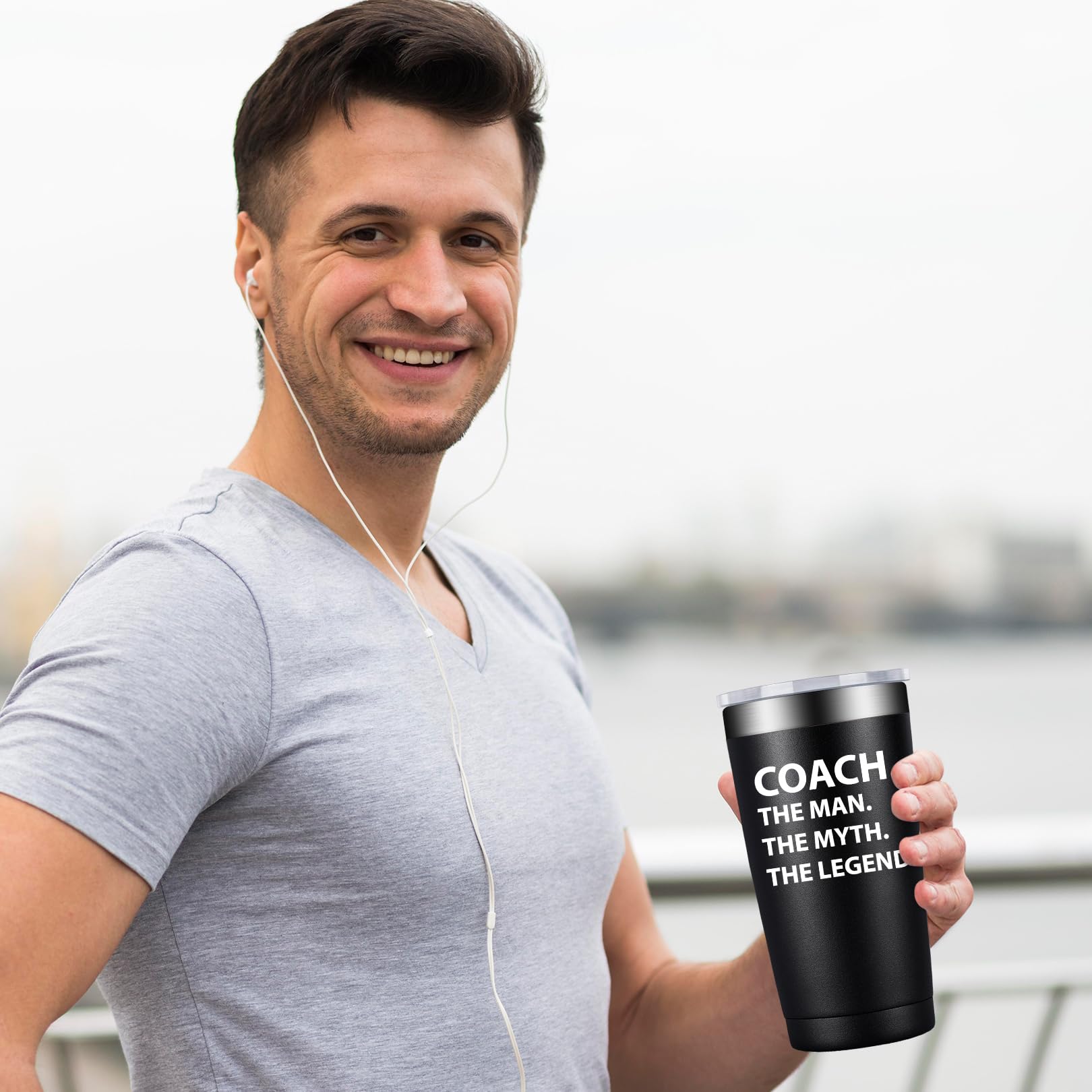 BIRGILT 20oz Insulated Tumbler - Personalized Coach Gift for Men - Baseball, Soccer, Basketball, Hockey, Football, Softball, Track & Gymnastics - Perfect for Practice, Games & Team Appreciation - BPA-Free Stainless Steel Cup with Lid & Straw