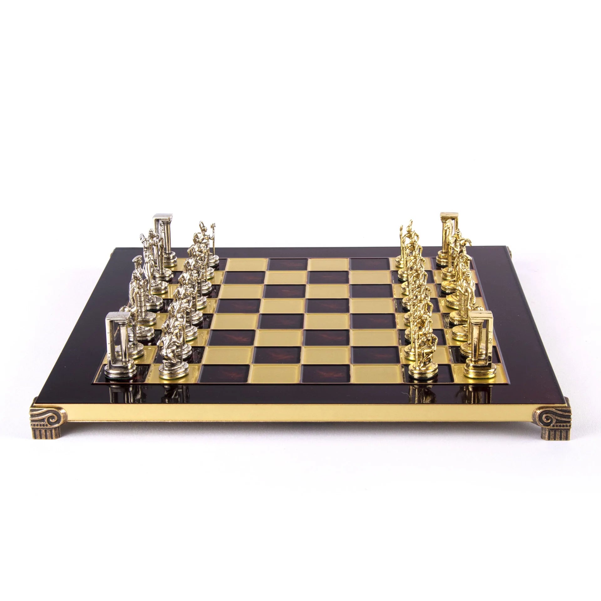 Premium Minoan Warrior Gold Chess Set - Handcrafted Luxury Chess Board Game for Adults & Collectors | Perfect for Home Decor, Gifts, and Strategy Game Lovers
