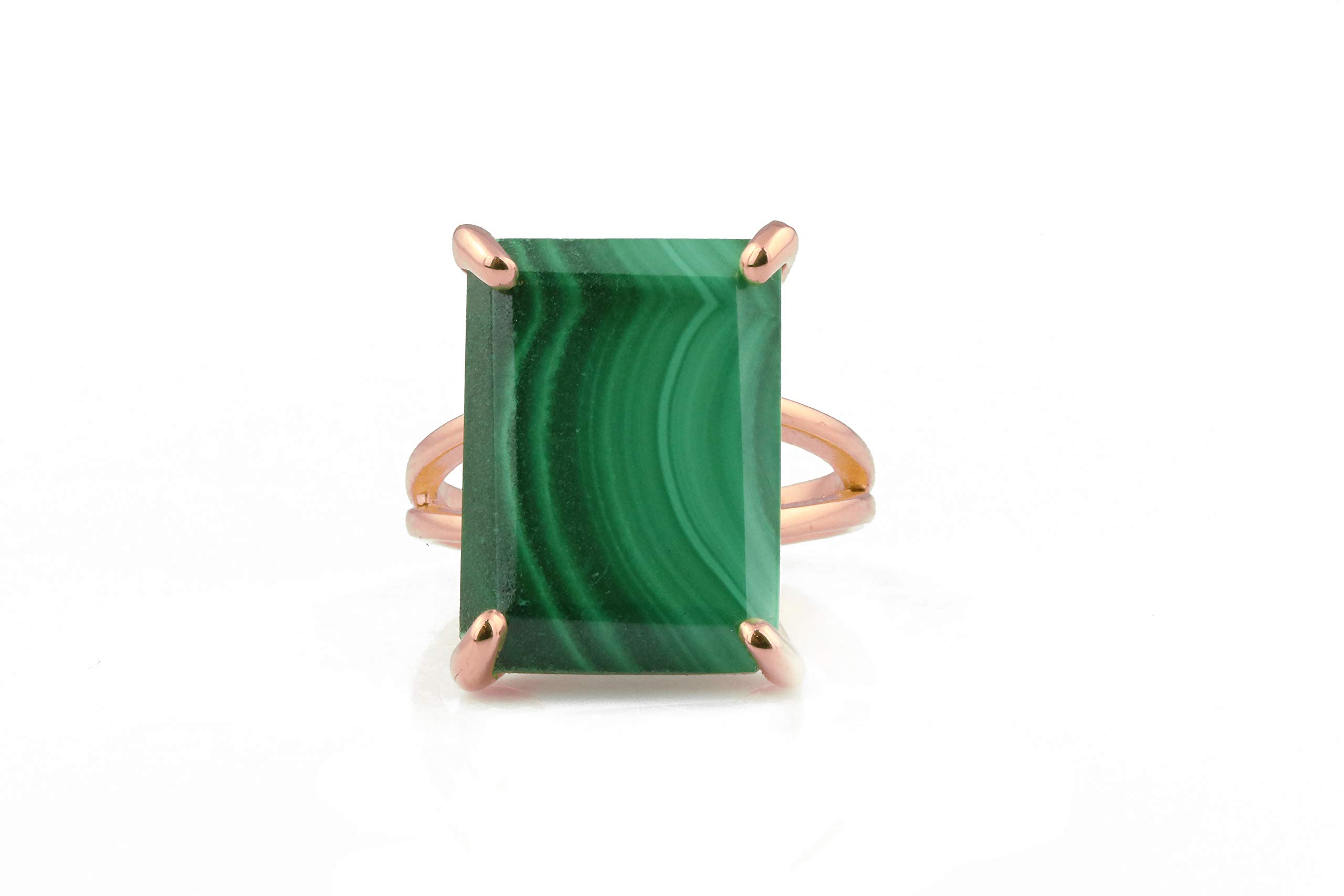 Malachite Crystal Statement Ring for Women - Handmade Jewelry Gift for Her - Perfect for Casual & Bridal Wear