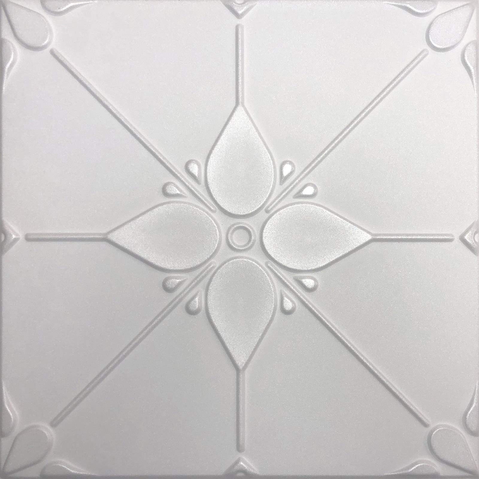 White Styrofoam Decorative Ceiling Tiles - Pack of 40 - Lightweight & Easy to Install - Perfect for Home Renovation, Basement, and Commercial Spaces