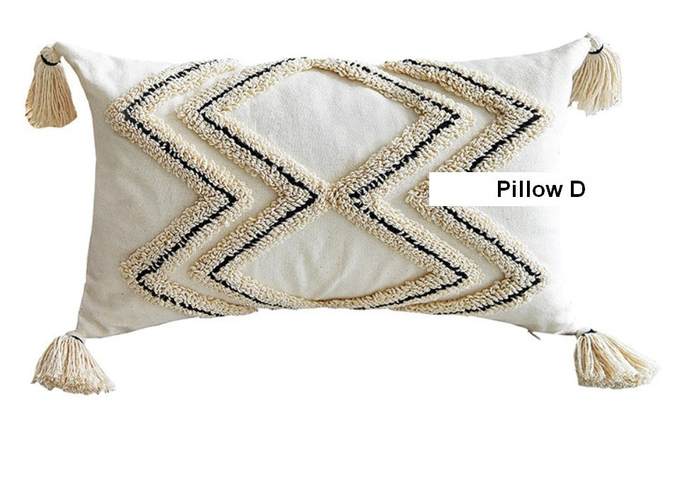 Modern Geometric Square Throw Pillows for Couch - Beige Decorative Cushion Covers - Contemporary Home Decor Accent Pillows for Living Room, Bedroom & Interior Design