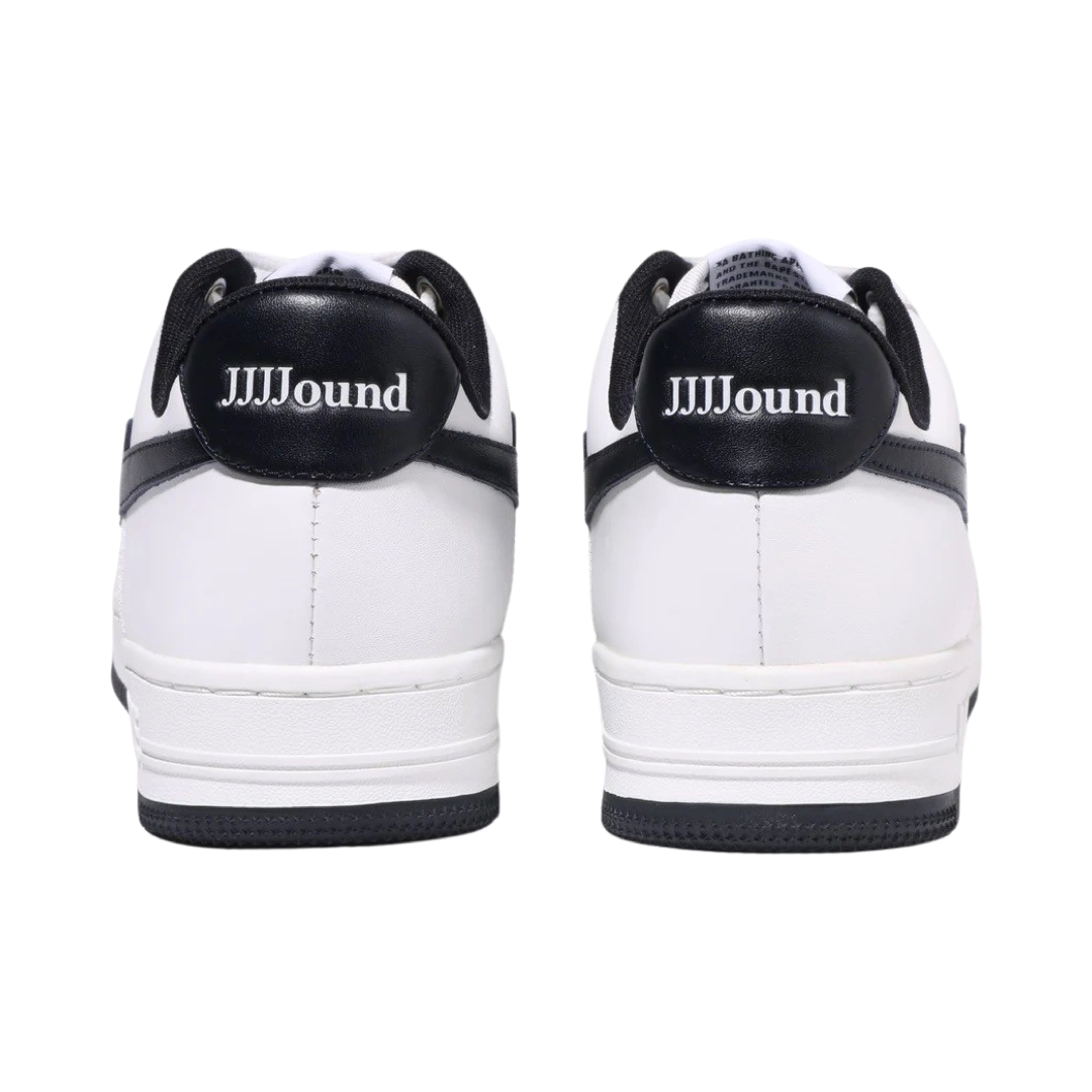 BAPE x JJJJound Bapesta Low Sneakers - White & Navy Leather Casual Shoes for Men | Streetwear Fashion & Urban Lifestyle