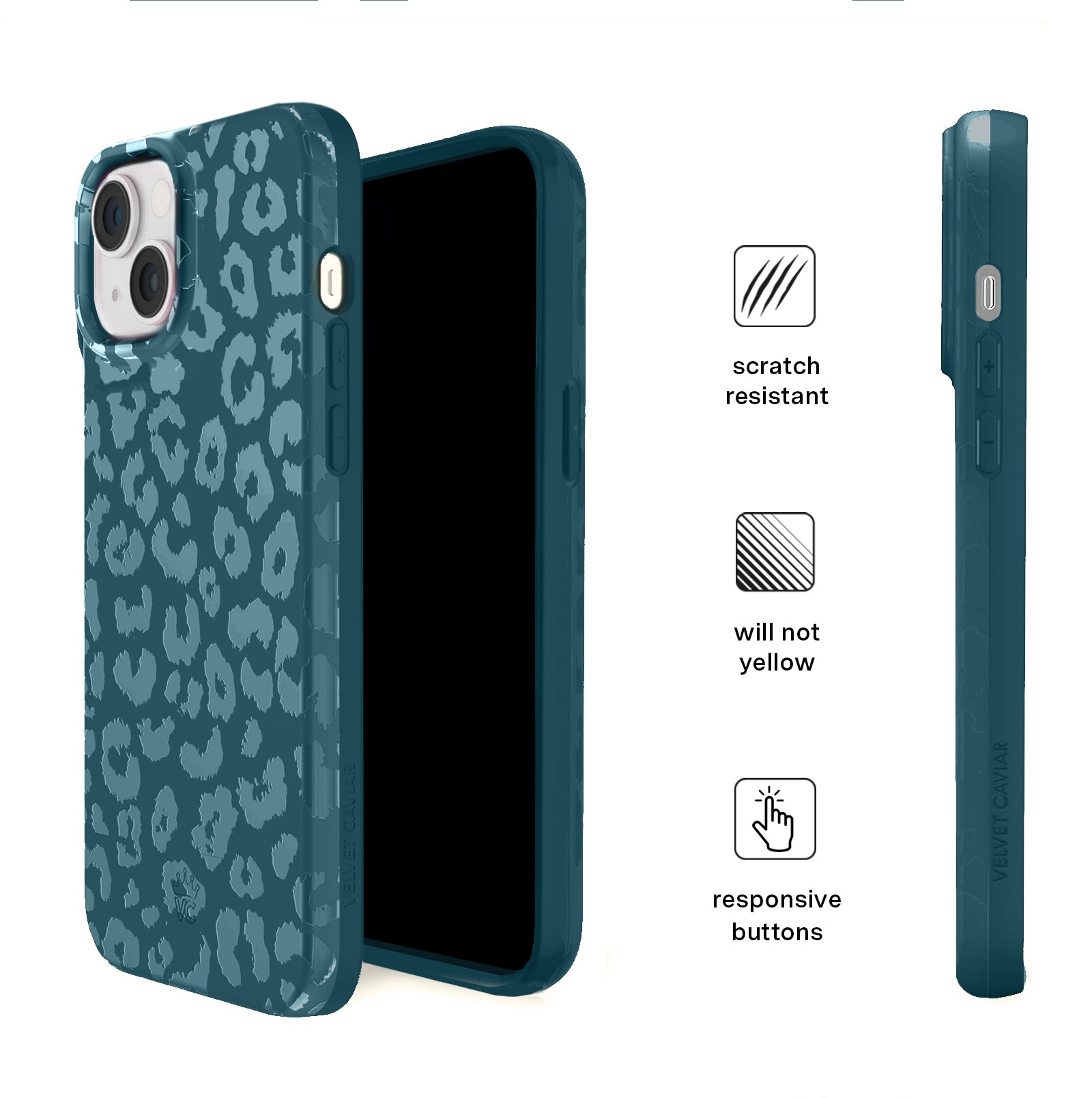 Metallic Navy Leopard Print iPhone Case - Stylish Protective Cover for iPhone 12/13/14/15 Pro Max | Perfect for Everyday Use, Travel & Fashion Accessories