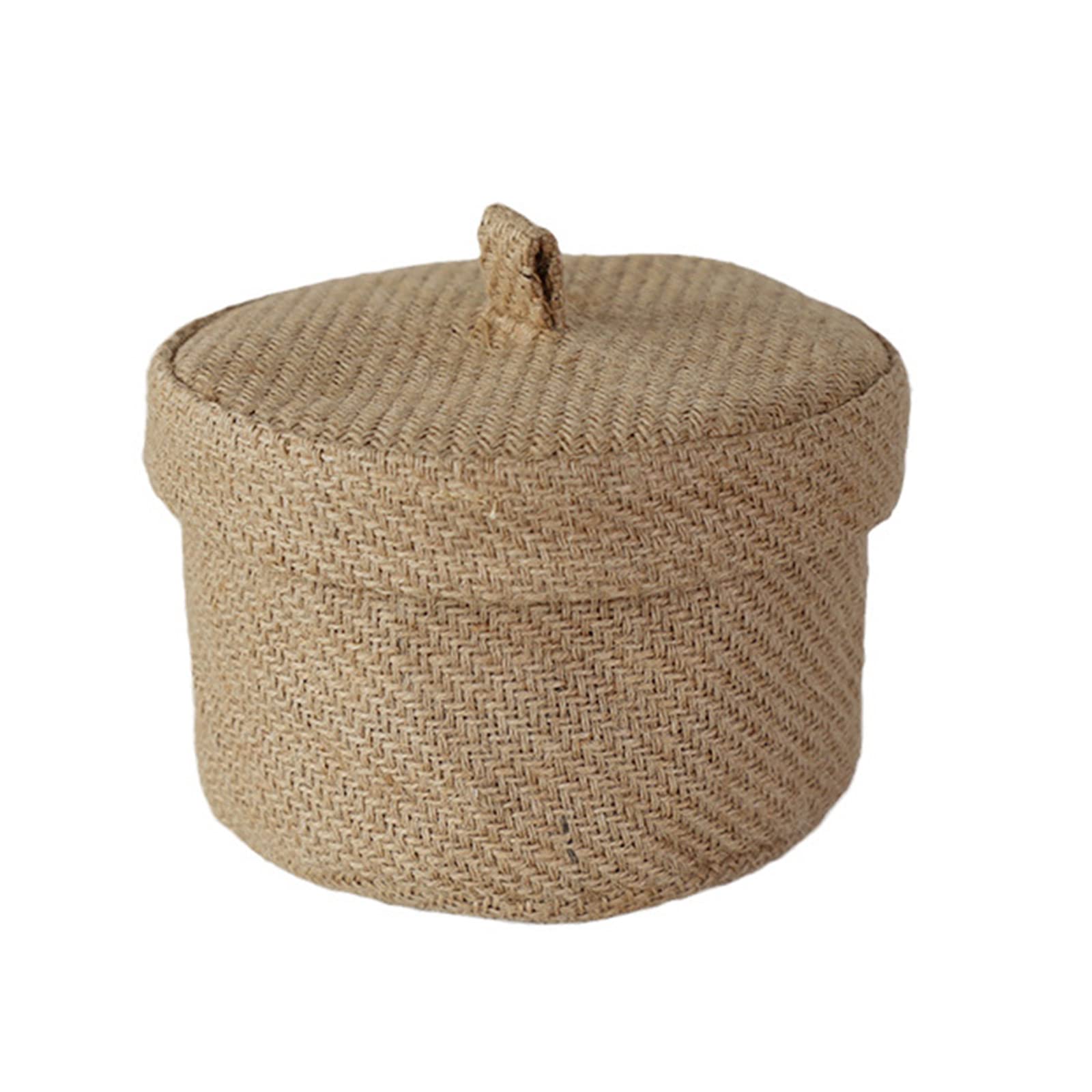 Hand-Woven Jute Storage Basket - Eco-Friendly Desktop Organizer for Needles, Threads, Snacks & Cosmetics | Perfect for Home & Office Organization