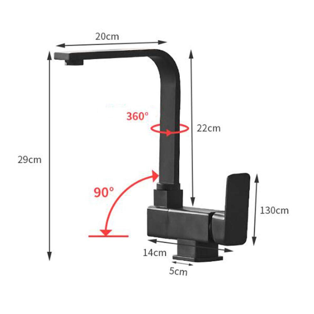 Stainless Steel Pull Down Kitchen Faucet with Foldable Sprayer - Brass Hot & Cold Water Rotating Sink Faucet for Modern Kitchen, RV, Camper & Tiny House
