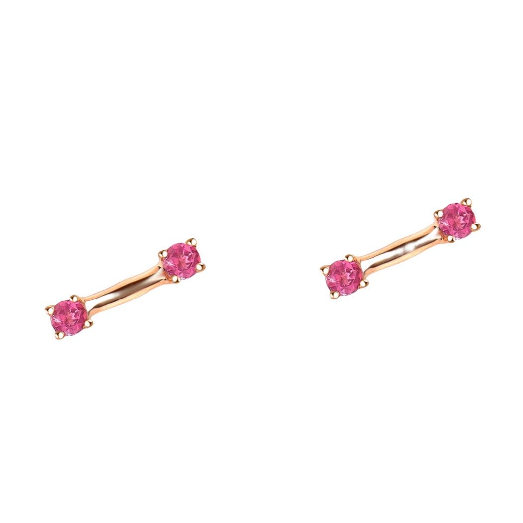 14k Rose Gold Pink Tourmaline Stud Earrings for Women - Elegant Fashion Jewelry Gift for Birthday, Anniversary & Everyday Wear