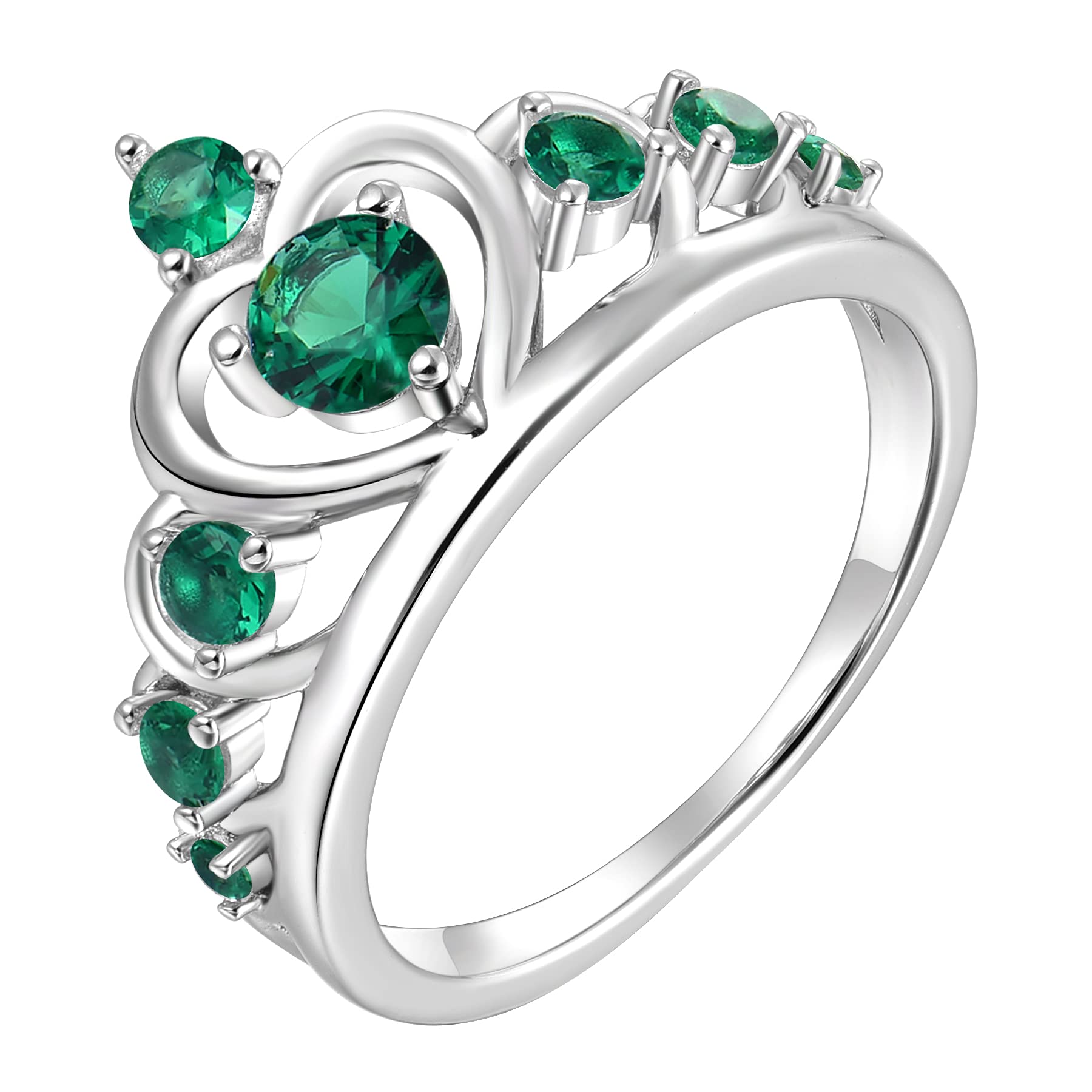 YL 925 Sterling Silver Heart Engagement Rings - Queen Birthstone Jewelry for Women, Anniversary & Wedding Gifts (Perfect for Proposals, Valentine's Day & Special Occasions)