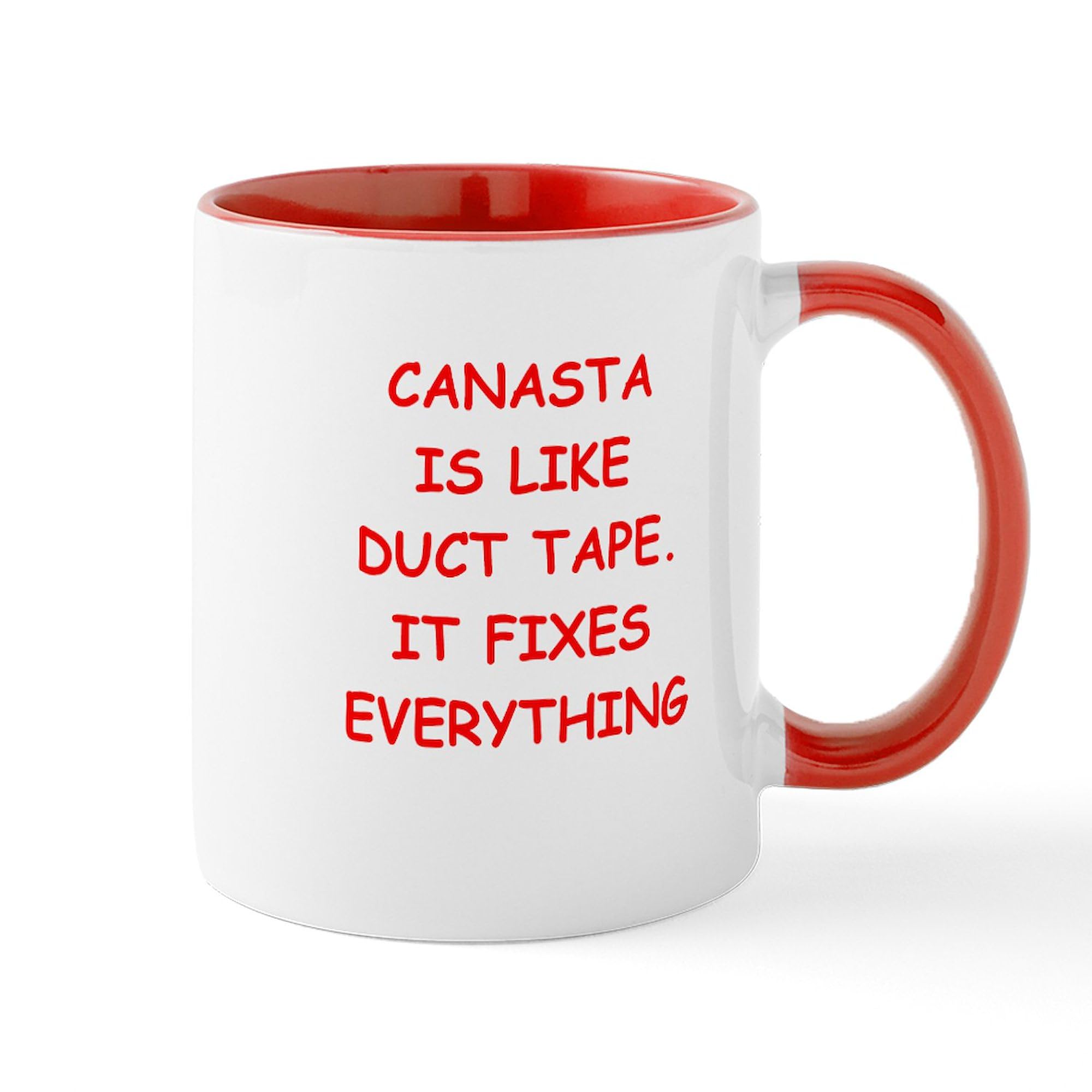 **11 oz (325 ml) Ceramic Coffee Mug - Canasta Design by CafePress - Perfect for Hot Drinks, Office Use & Gift Giving**