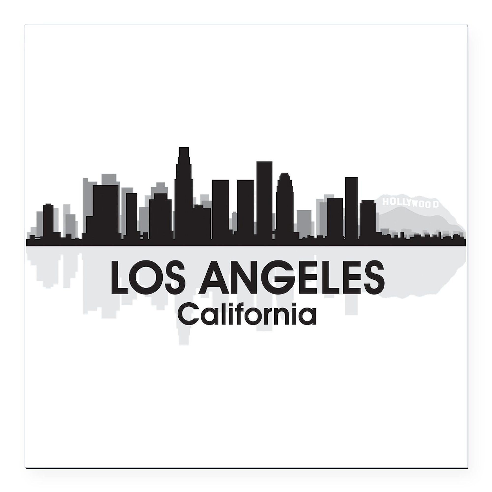 Los Angeles Skyline Square Car Magnet 3