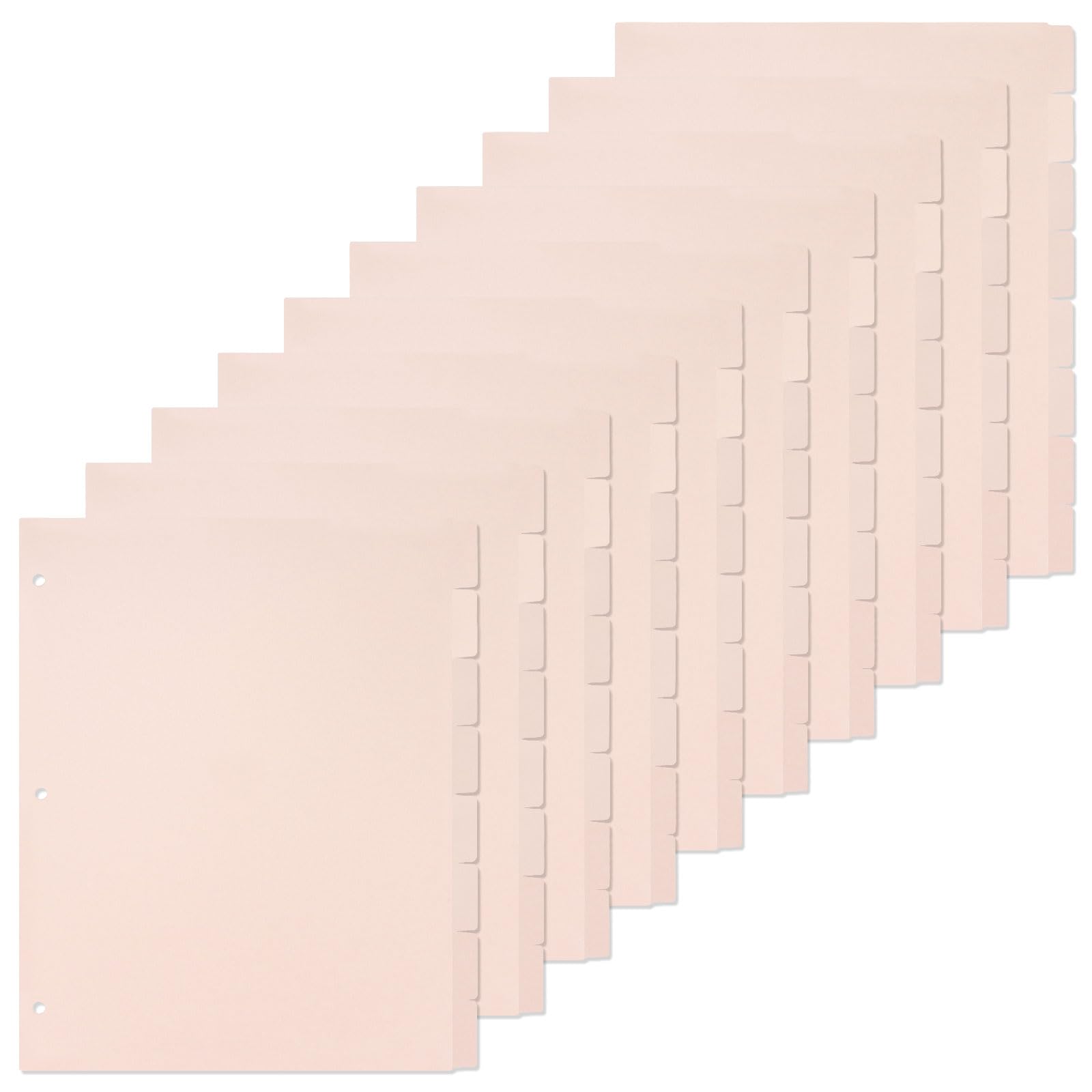 (10-Pack) 8-Tab Pink Plastic Dividers for 3 Ring Binder - Durable Insertable Notebook Planner Tabs for School, Office & Organization - Perfect for Class Notes, Work Documents & Home Filing Systems
