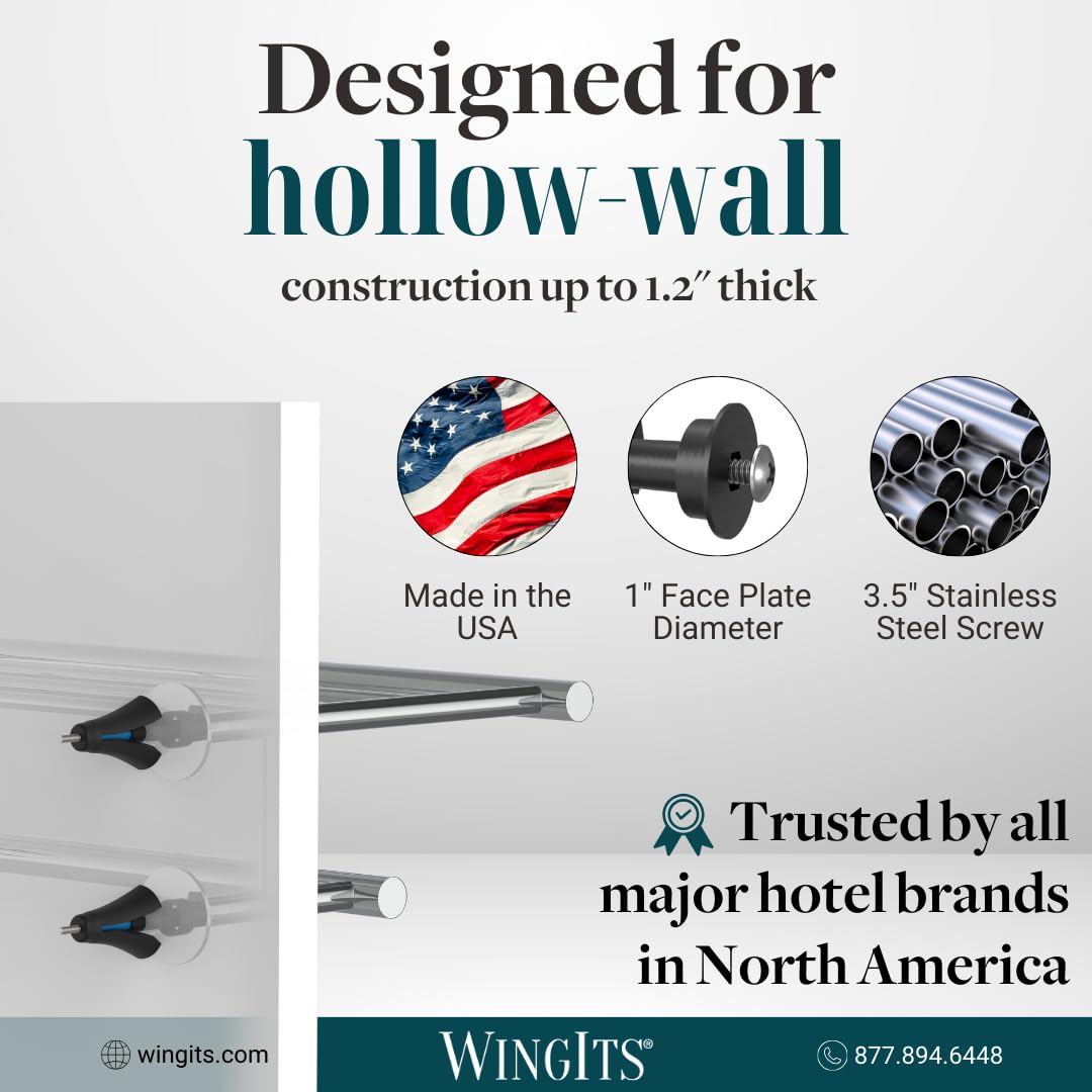 WingIts MAWSD35B100 Heavy Duty Drywall Anchor with 10/32-Inch Stainless Steel Screws - 100-Pack Bulk for Secure Wall Mounting, Picture Hanging & Shelf Installation