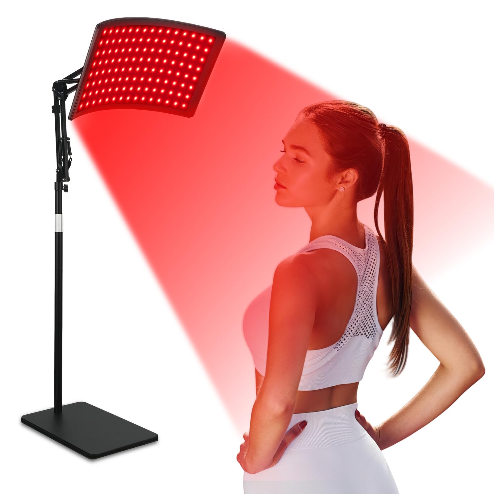 Red Light Therapy Lamp for Face and Body - Adjustable 660nm Red & 850nm Near Infrared Light Therapy Device with Stand | Pain Relief, Skin Rejuvenation, Muscle Recovery - Perfect for Home Spa, Anti-Aging, and Wellness Routines