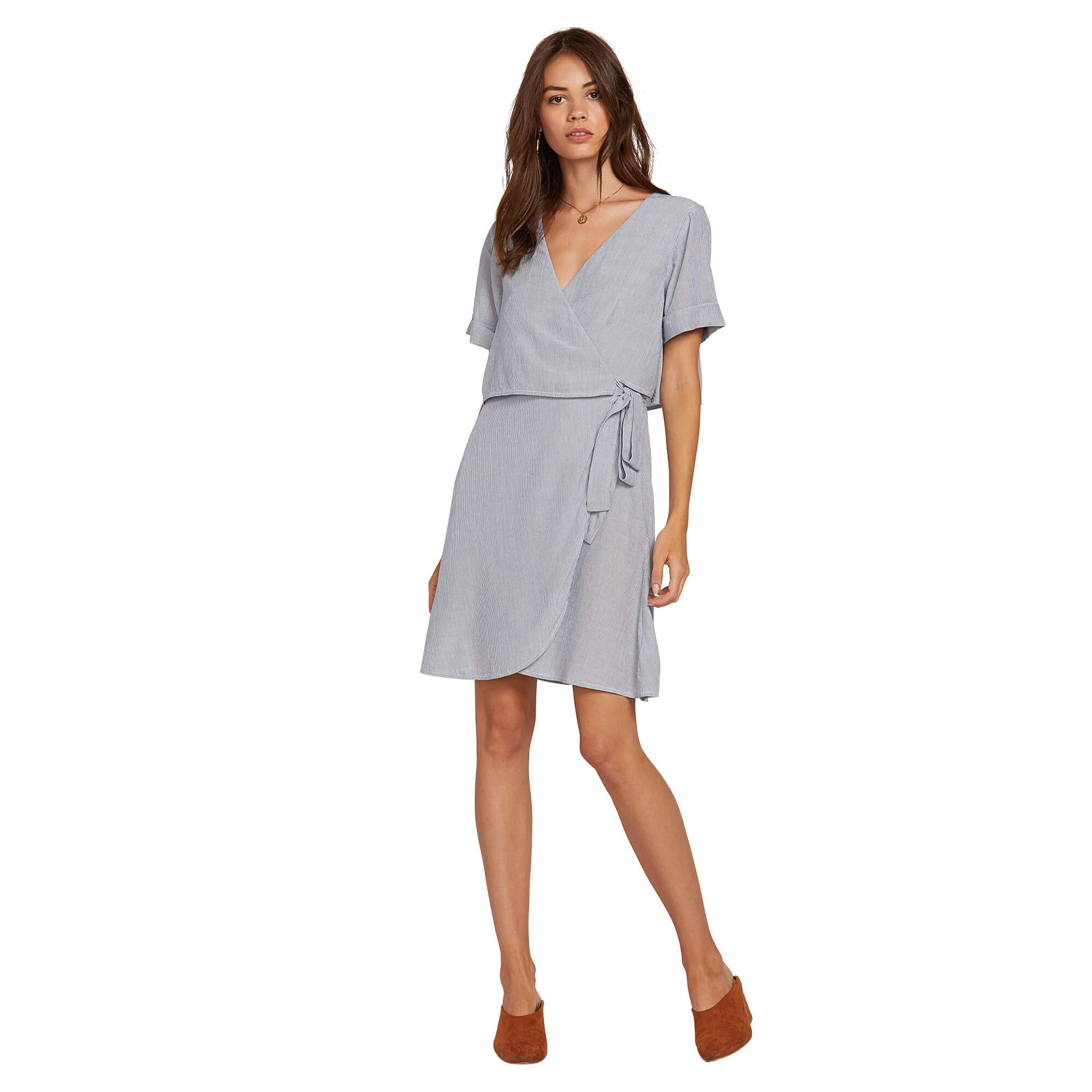 Volcom Women's Go Fun Yourself Mini Wrap Dress - Stylish Summer Casual Dress for Beach, Vacation & Outdoor Activities