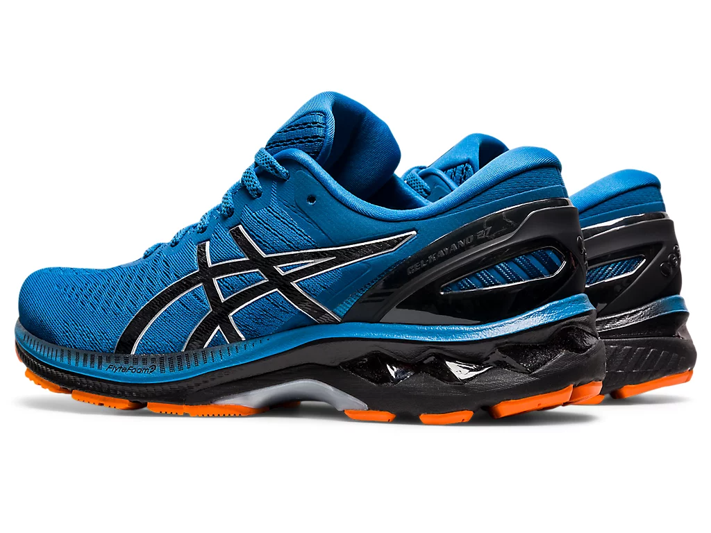 ASICS Men's Gel-Kayano 27 Running Shoes - Lightweight Stability Sneakers for Jogging & Marathon Training - Black/Blue (1011A767-402) | Perfect for Road Running, Gym Workouts & Daily Comfort Wear