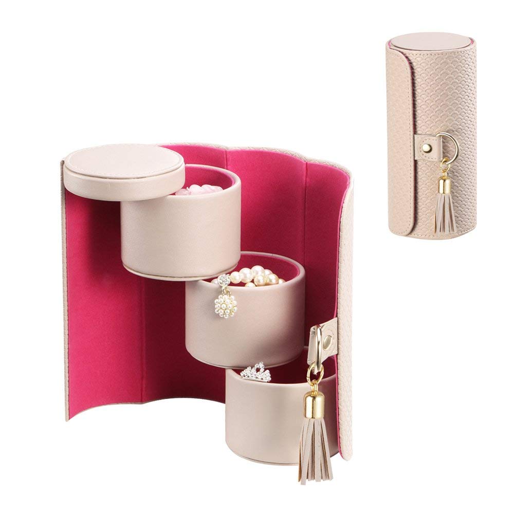Vlando Miller 5-in-1 Grey Jewelry Tray with Viaggio Small Jewelry Case - Perfect for Travel, Home Organization & Gift Giving