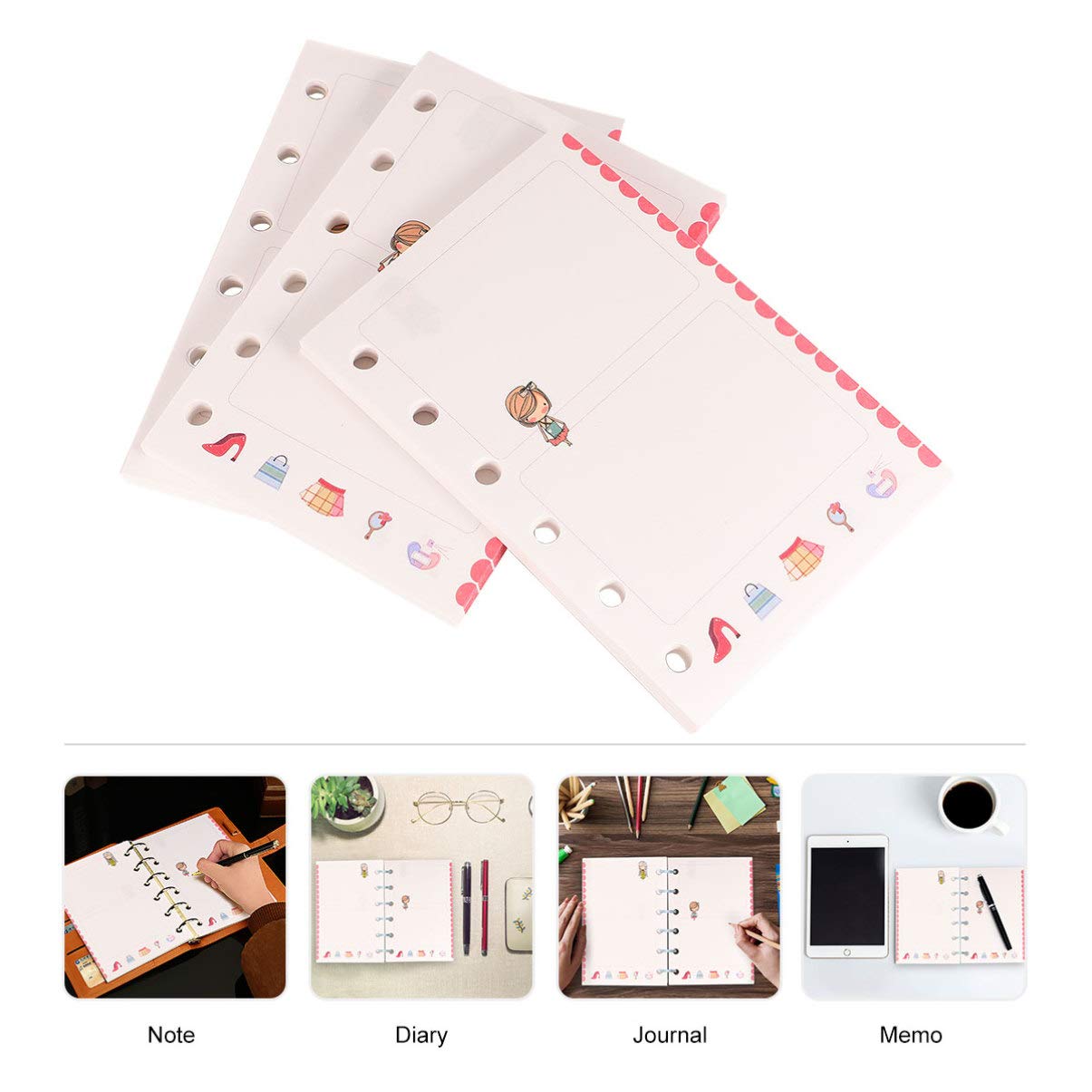 3-Pack Loose Leaf Refill Paper - A4 Size Replacement Notebook Paper with 6 Holes for Binders, Journals & Planners | Perfect for Office, School & Home Organization