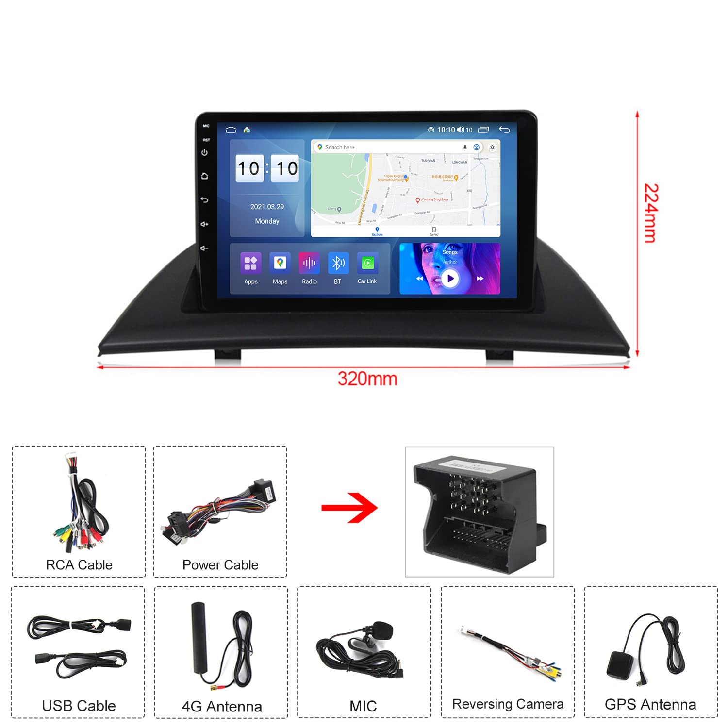 FELLOSTAR 8-Core Android Car Stereo for BMW X3 E83 (2004-2012) - Built-in Apple CarPlay & Android Auto, IPS Touchscreen, GPS Navigation, WiFi - Upgrade Your BMW X3 E83 with Smart CarPlay System (Perfect for Commuting, Road Trips & Hands-Free Driving)