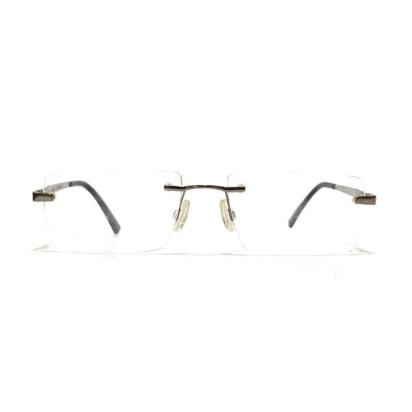 Blue Light Blocking Computer Glasses - Grey Rimless Anti Eyestrain Glasses for Screen Time - Frameless Lightweight Design 7073GM - Perfect for Office Work, Gaming & Digital Device Use
