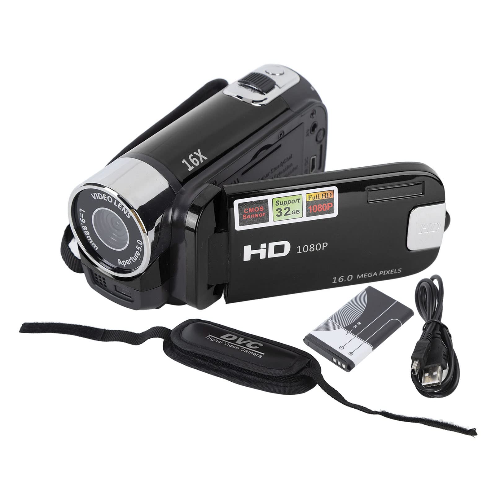1080P 16MP Handheld Video Camcorder with 16x Digital Zoom & 2.7