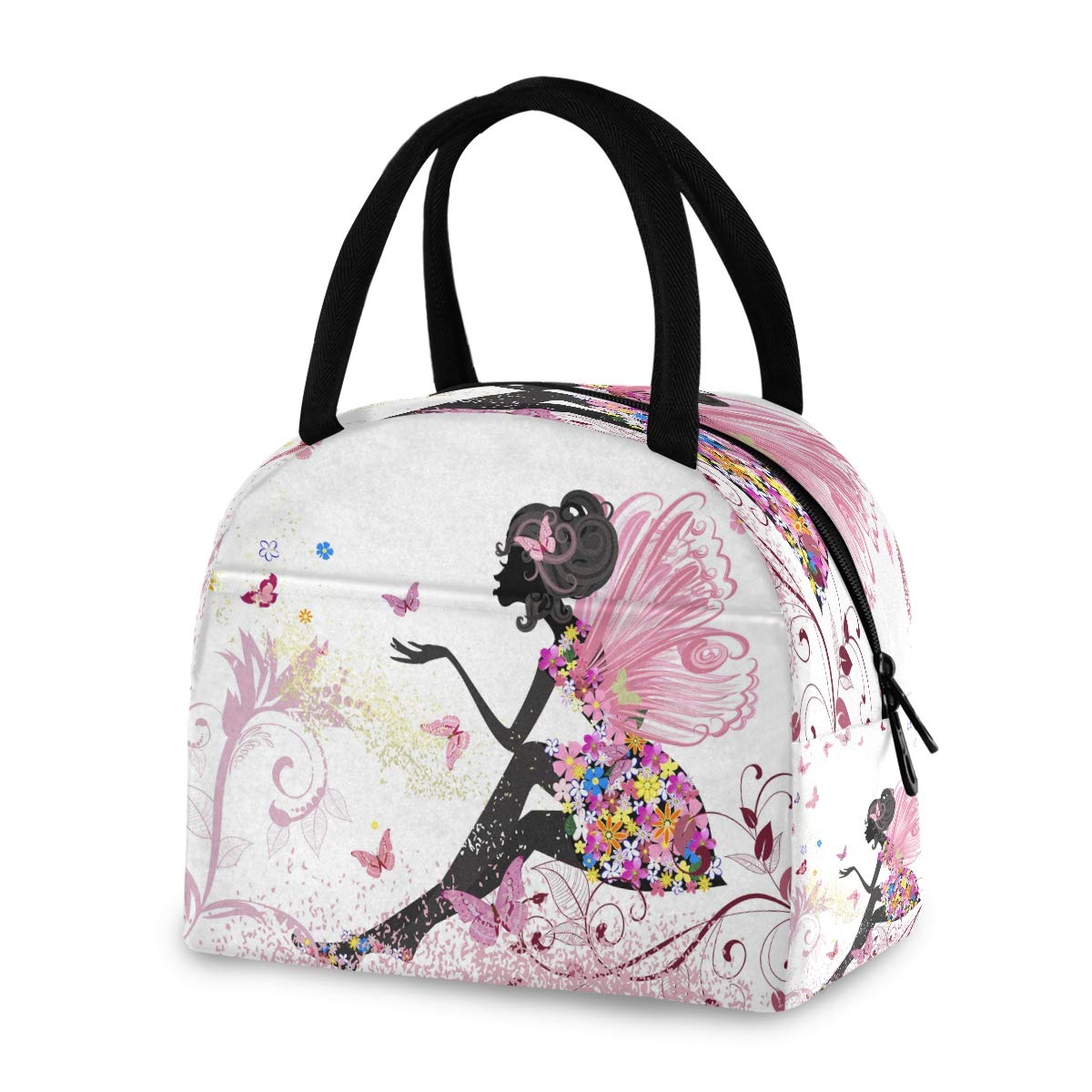 Butterfly Girl Insulated Lunch Bags for Women - Cute Leakproof Cooler Tote with Thermal Lining - Perfect for Work, School, Picnics & Outdoor Activities