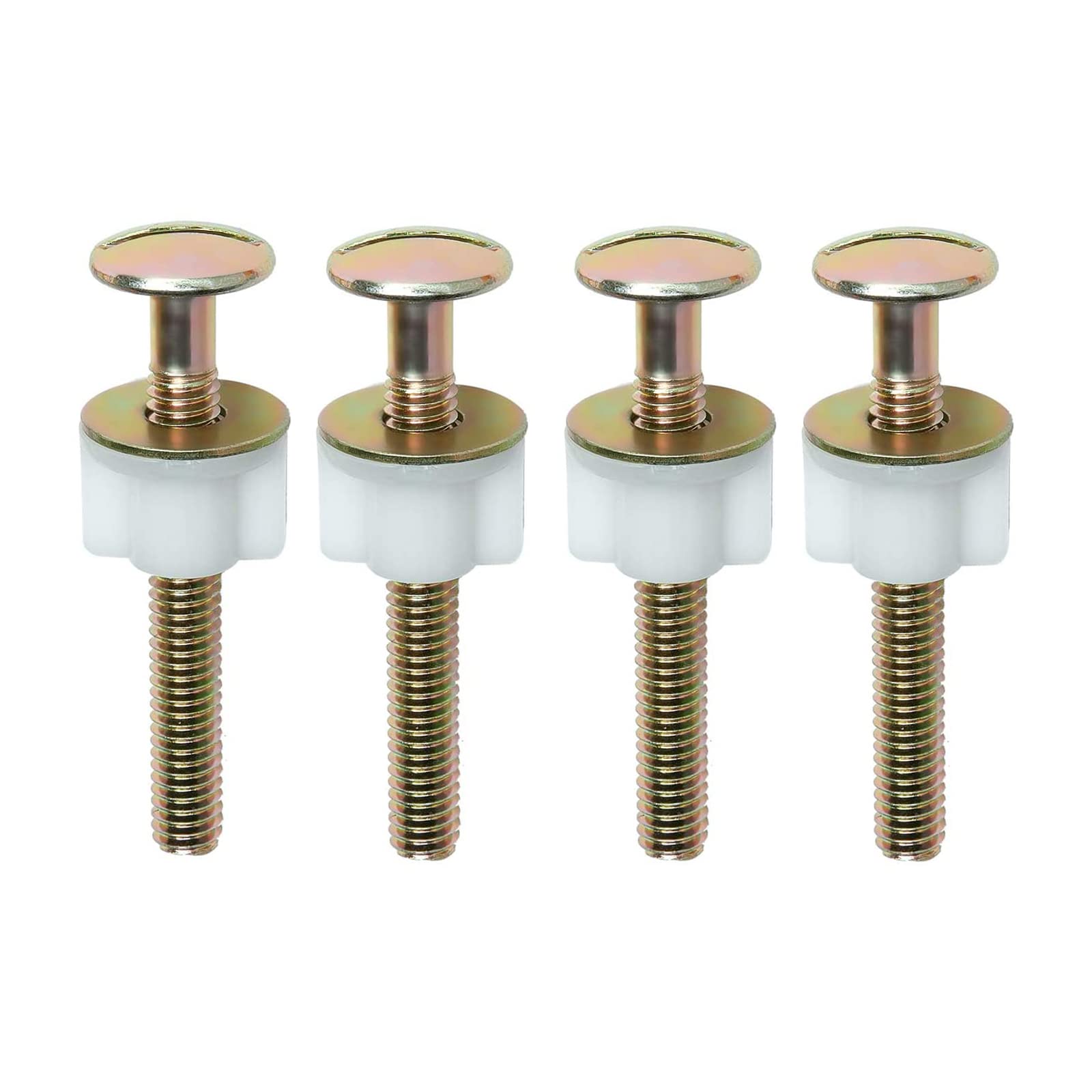 4Pcs Heavy Duty Steel Toilet Seat Screws with Plastic Nuts & Metal Washers - Durable Toilet Seat Hinge Bolts for Top Mount Toilet Seat Replacement - Perfect for Bathroom Hardware Repair & Home Maintenance