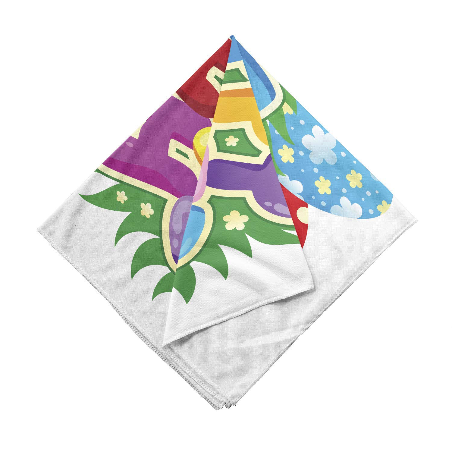 Ambesonne Easter Bandana - Cartoon Egg Design for Men & Women - Perfect for Easter Celebrations