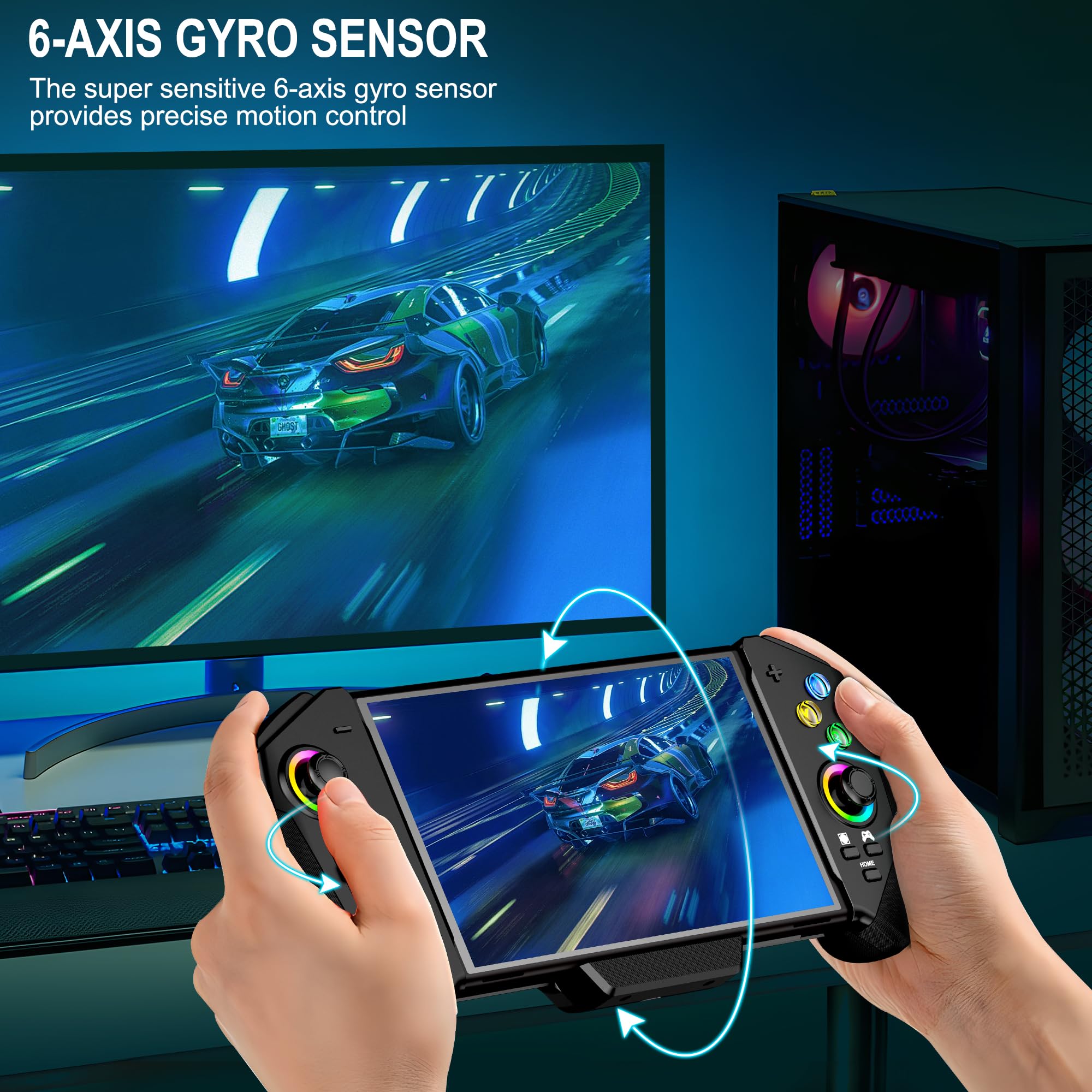 **MystNova Wireless Switch Pro Controller for Nintendo Switch/OLED - Hall Effect Joystick, No Drift, Full-Size Grip, Handheld Remote Mode (Black) - Perfect for Gaming, Travel & Multiplayer Fun**
