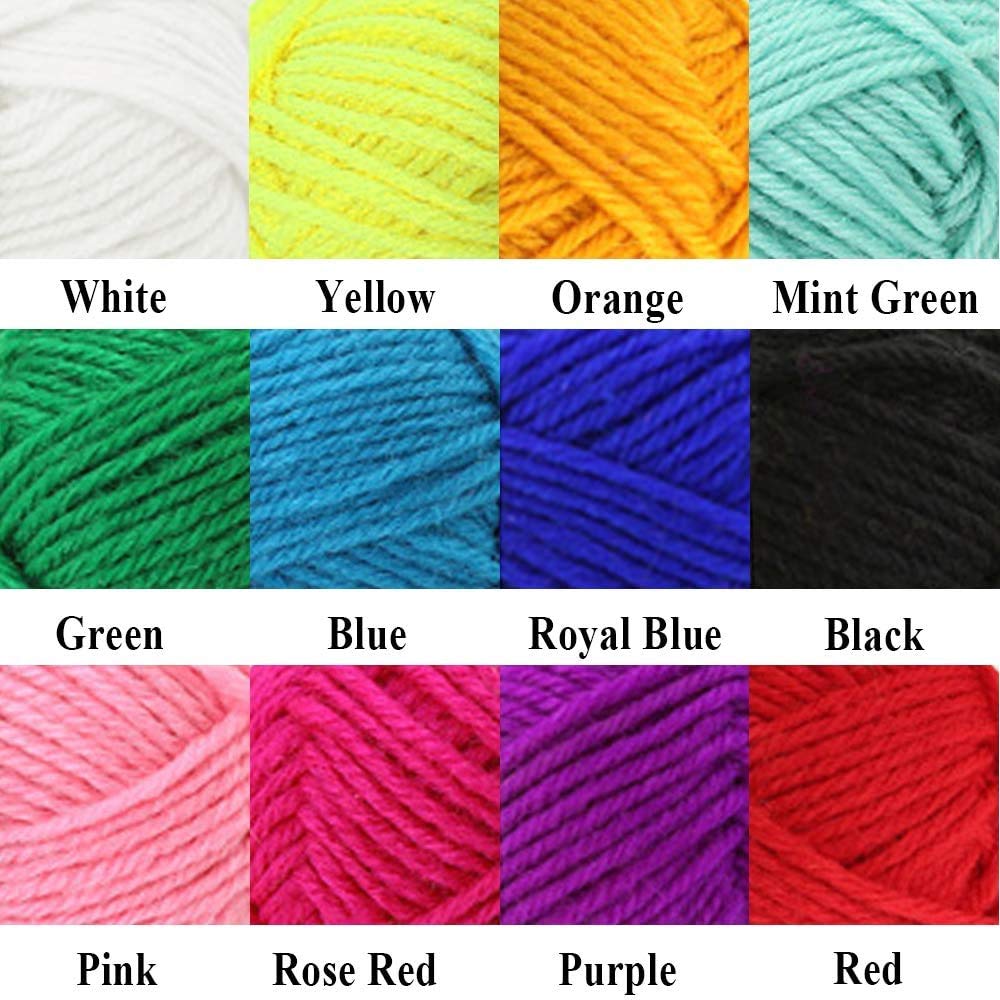 Pom Pom Maker Kit with 4 Pompom Makers, 12 Acrylic Yarn Skeins, 10 Knitting Stitch Markers, 10 Plastic Needles & Scissors - DIY Craft Supplies for Knitting, Crochet, Home Decor & Gift Making