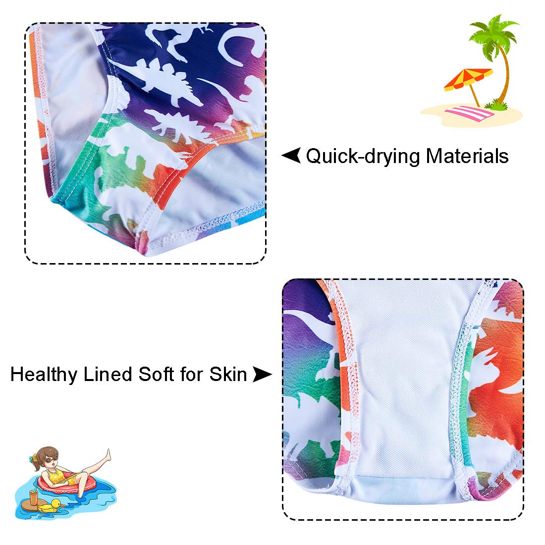 RAISEVERN Girls One Piece Swimsuits for Kids 3-10 Years - Cross Back Bathing Suits for Beach, Pool & Summer Water Activities | UV Protection Swimwear for Toddlers & Children