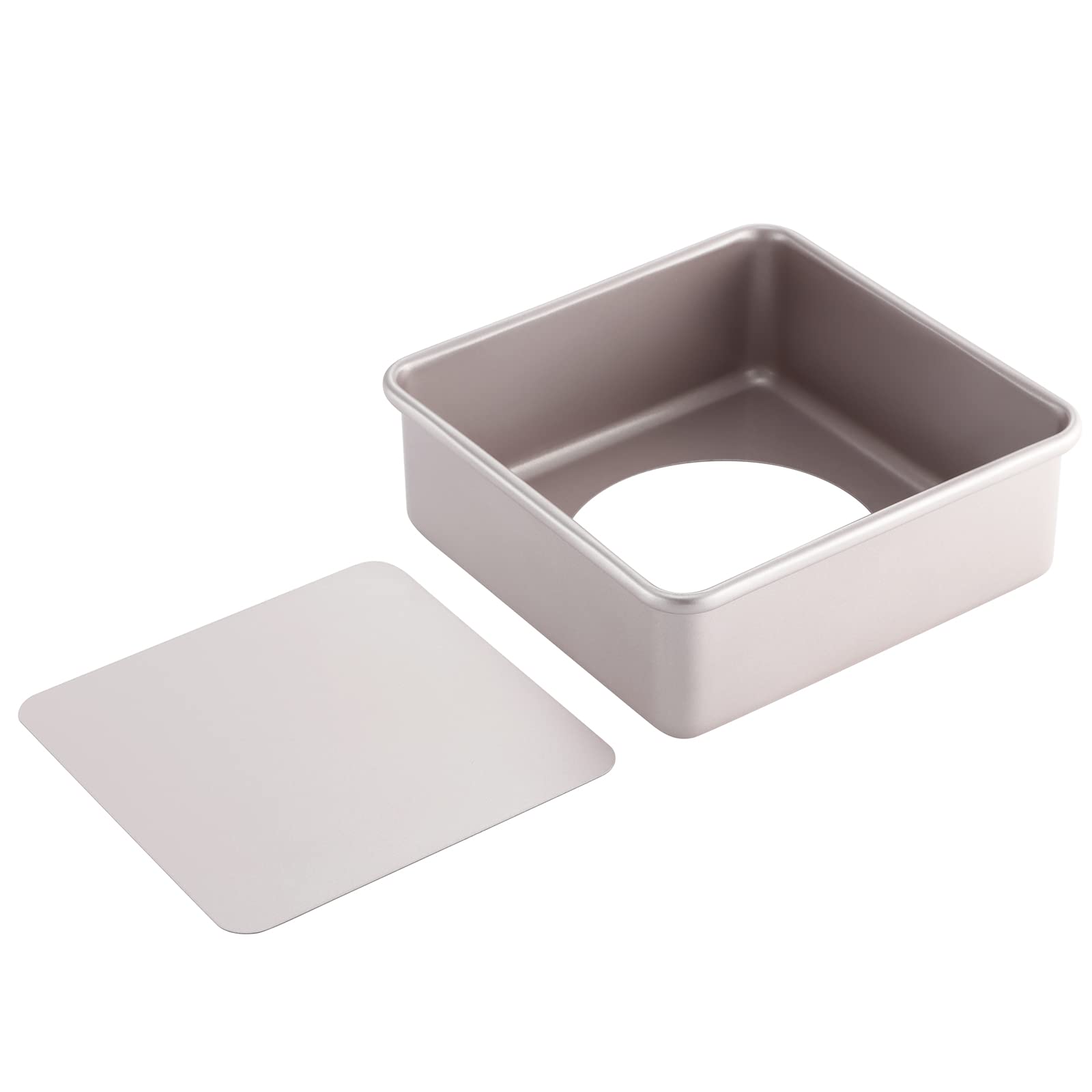 CHEFMADE 8-Inch Square Cake Pan with Removable Bottom - Non-Stick Deep Dish Bakeware for Baking Cakes, Brownies & Bars - Oven Safe, Champagne Gold - Perfect for Birthday Parties, Weddings & Home Baking