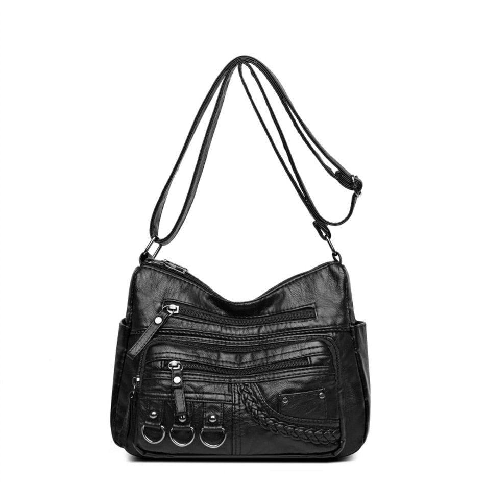 Vintage PU Leather Luxury Handbags for Women - Stylish Crossbody & Shoulder Bags for Work, Travel & Evening Out