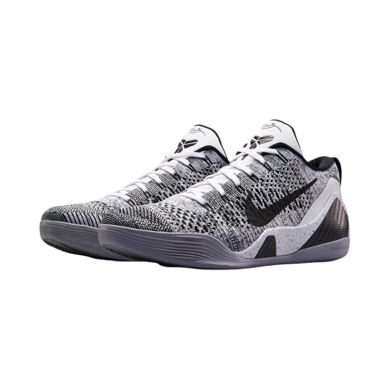 Nike Kobe 9 Low Elite Basketball Shoes - White & Black | High-Performance Court Sneakers for Basketball Players & Fans | Perfect for Games, Training & Streetwear Fashion