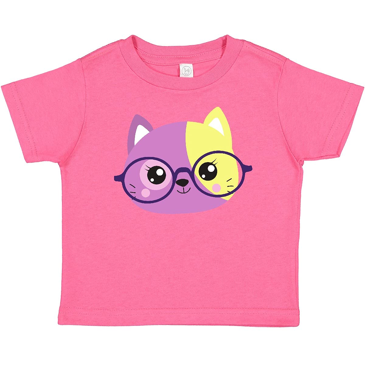 Inktastic Hipster Cat T-Shirt - Cute Kitten with Glasses Graphic Tee for Cat Lovers | Perfect Gift for Pet Owners & Casual Wear