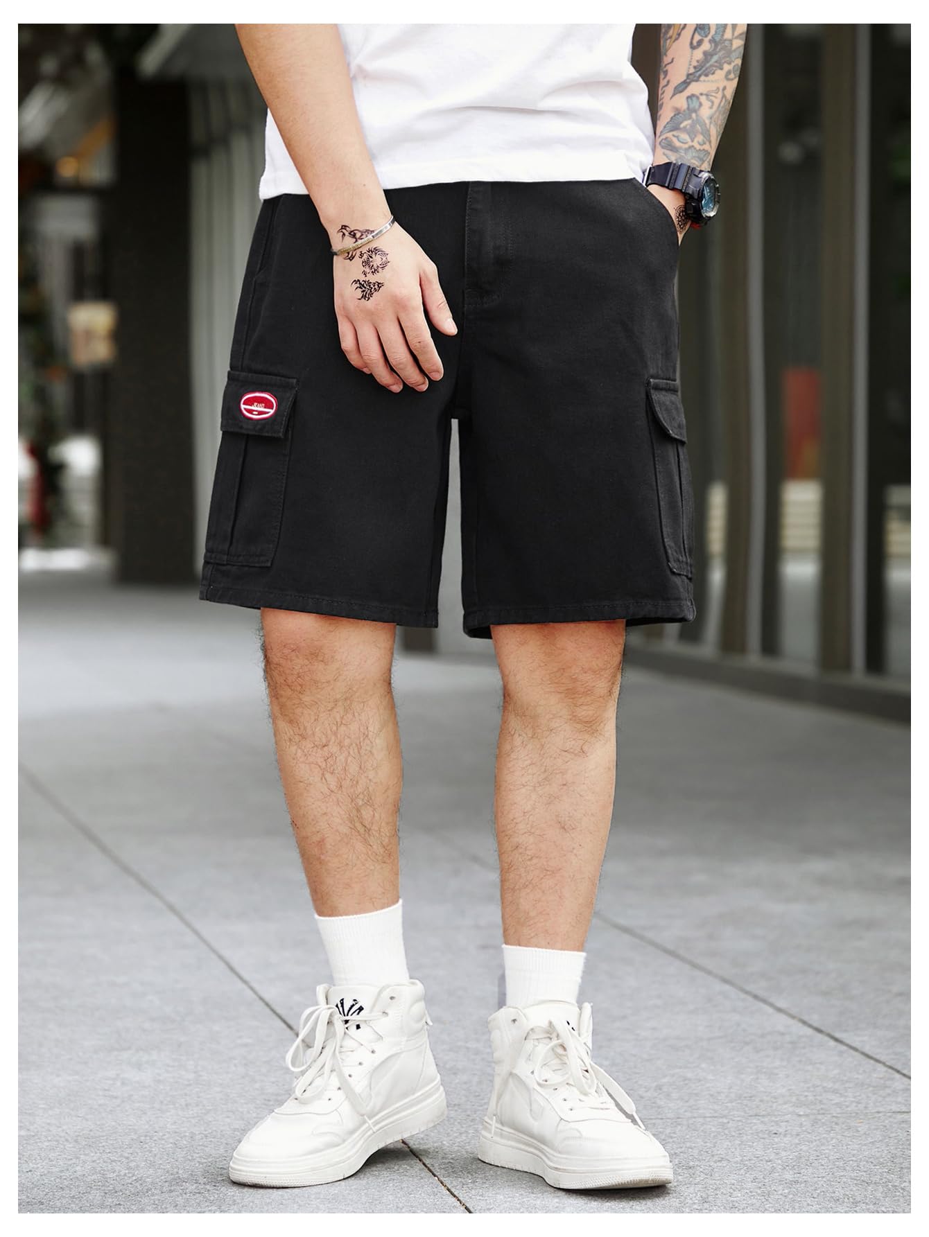 Verdusa Men's Straight Leg Denim Cargo Shorts - Casual Bermuda Jean Shorts for Men | Comfortable & Stylish Summer Shorts for Outdoor Activities, Travel & Everyday Wear