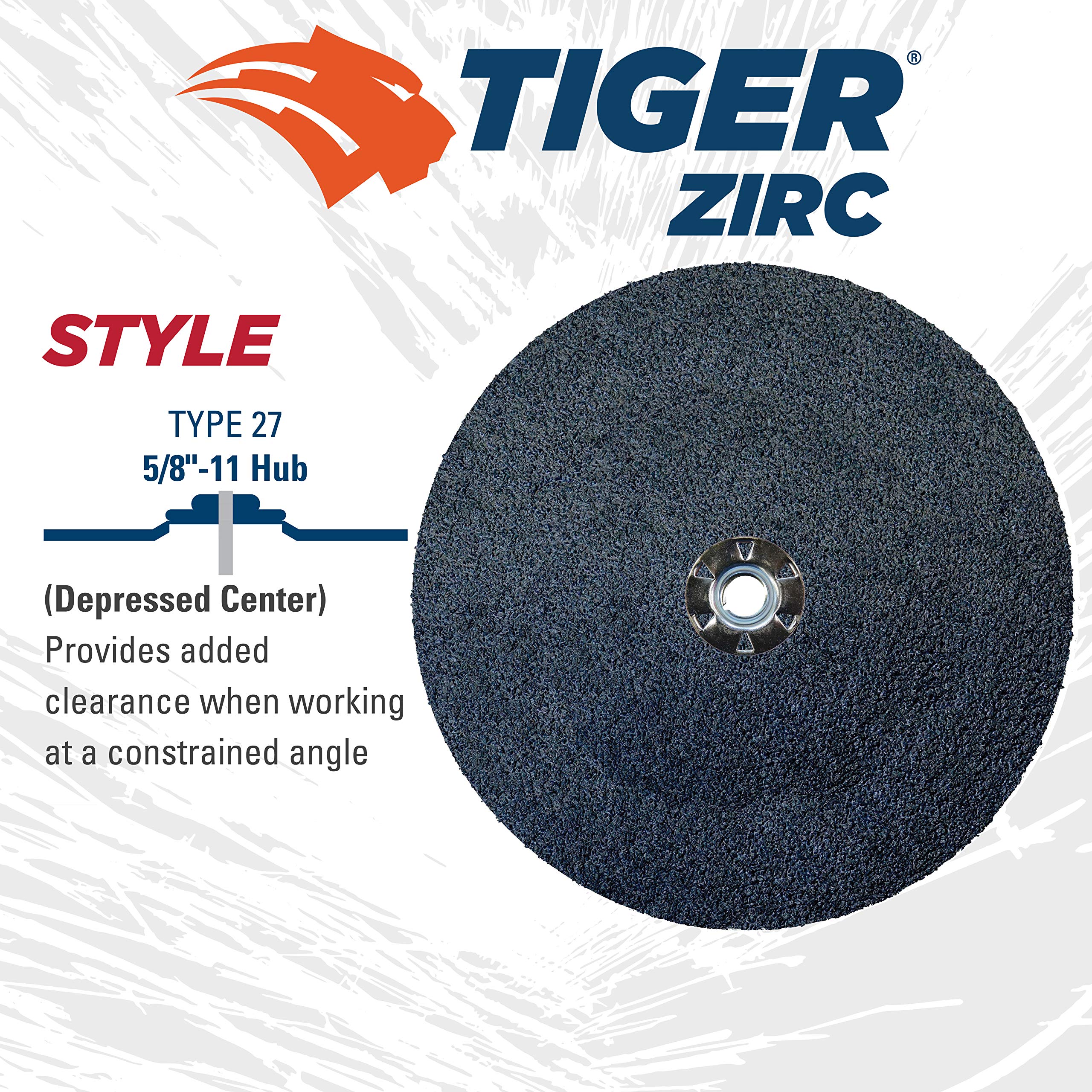 Weiler 62082 Wolverine Zirconia Alumina Resin Fiber Sanding & Grinding Disc - 9 Inch, 24 Grit, 5/8-11 Arbor, 25-Pack for Metal, Wood & Paint Removal - Heavy-Duty Abrasive Discs for Angle Grinders & Sanders