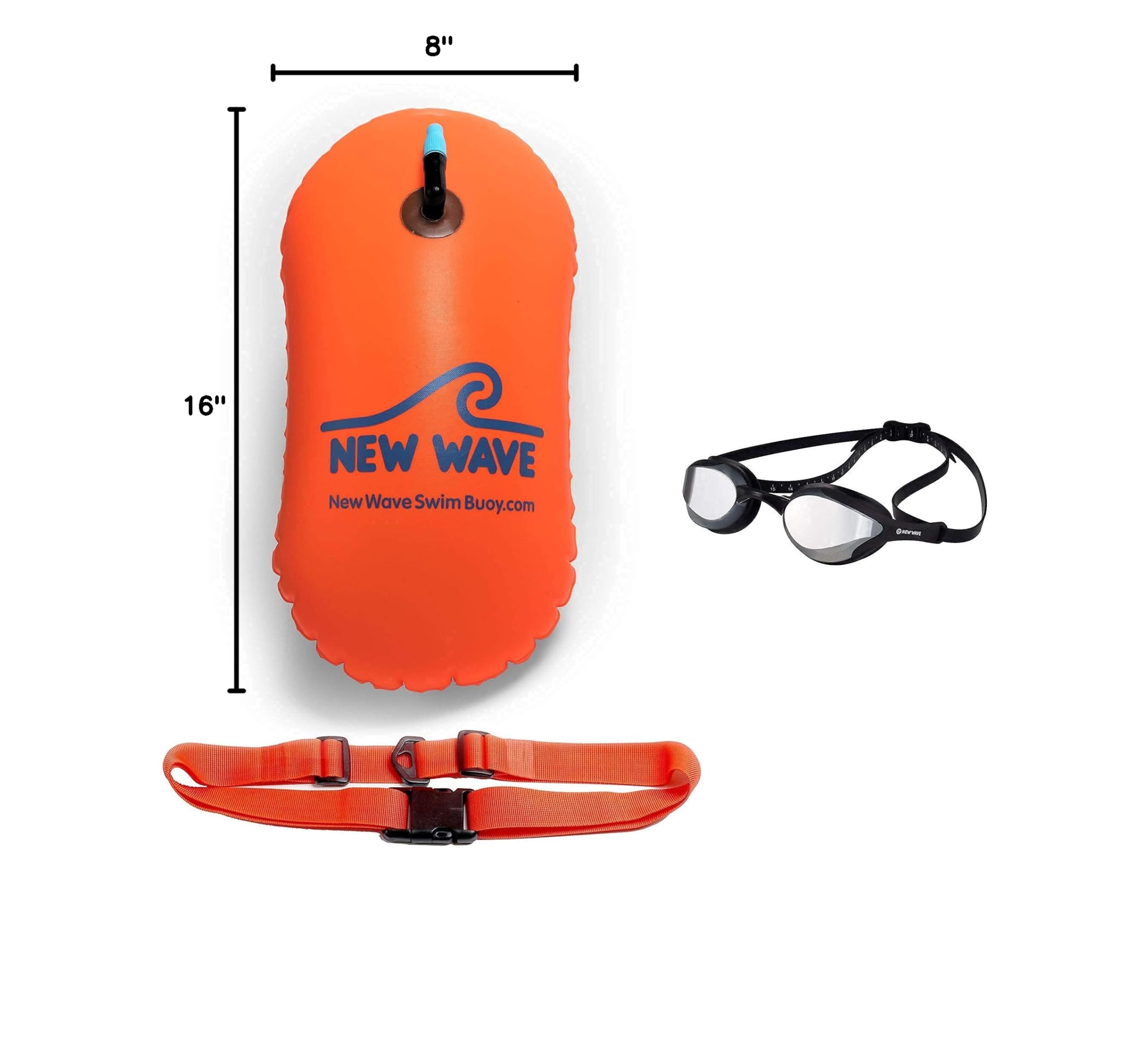 PVC Orange Swim Bubble & Silver Rush Swim Goggles Bundle - Perfect for Kids Swimming Lessons, Pool Safety, and Water Play