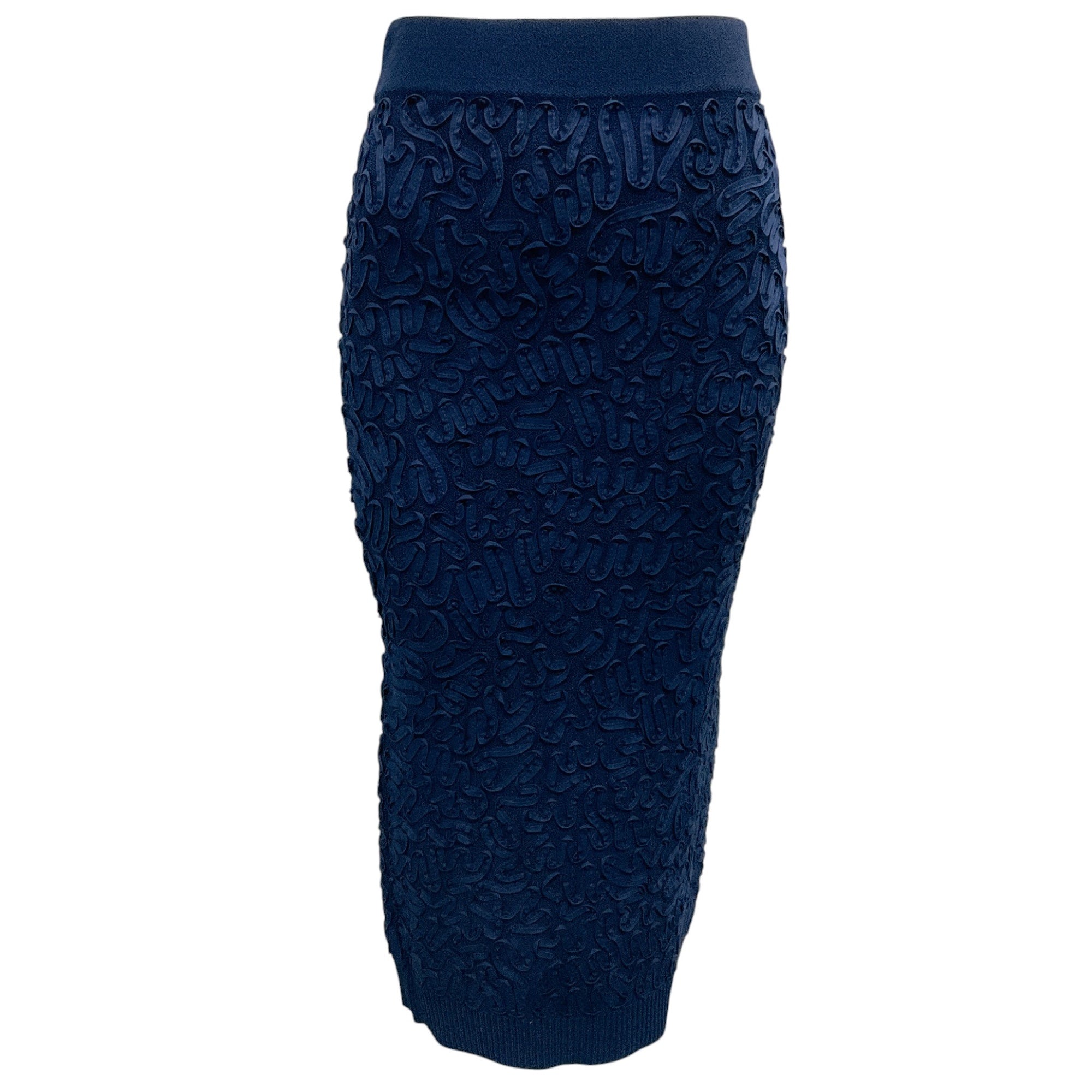 Michael Kors Women's Stretch Viscose Pencil Skirt with Maritime Soutache Design - Slim Fit Mid-Length Office Skirt for Work, Business Meetings & Cocktail Parties